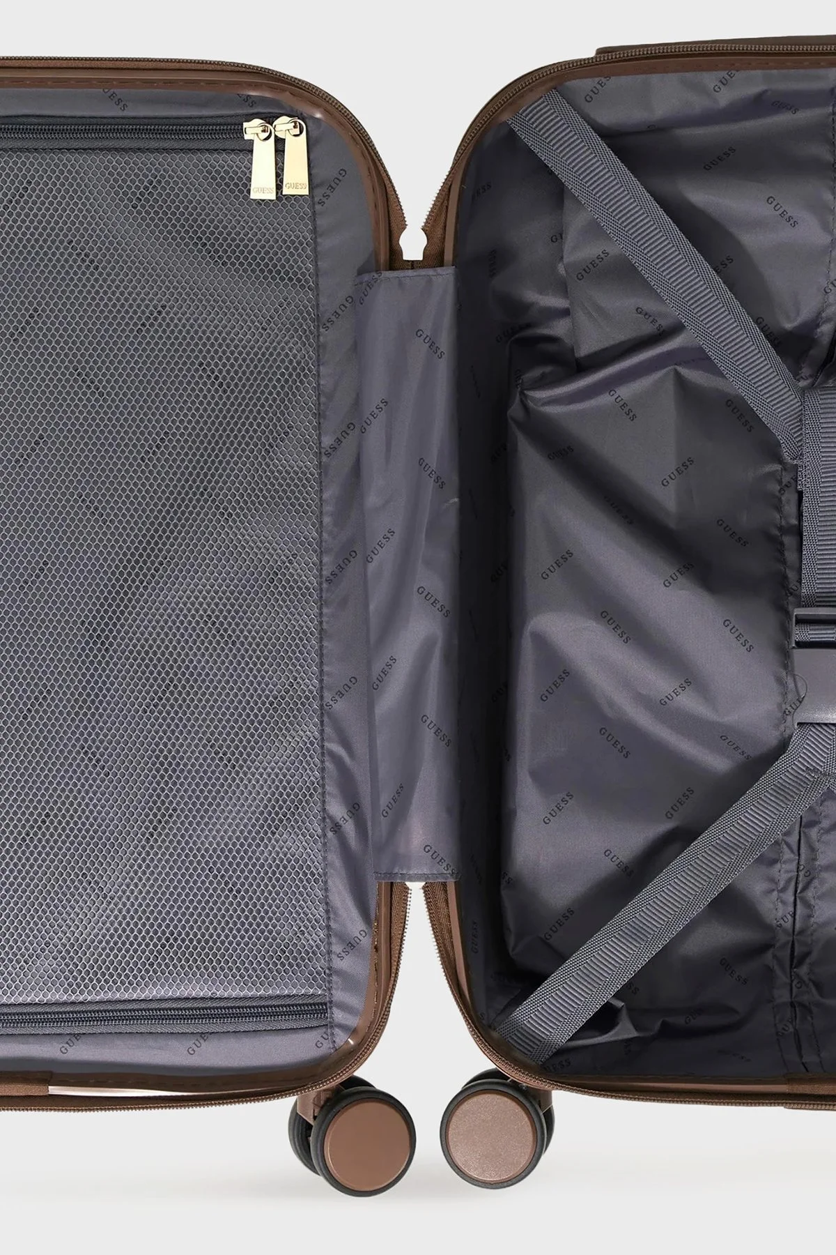 Guess Latona Logolu Şifreli Fermuarlı Bayan Kabin Boy Valiz TWHK92 11983 LTL KAHVERENGİ - 3