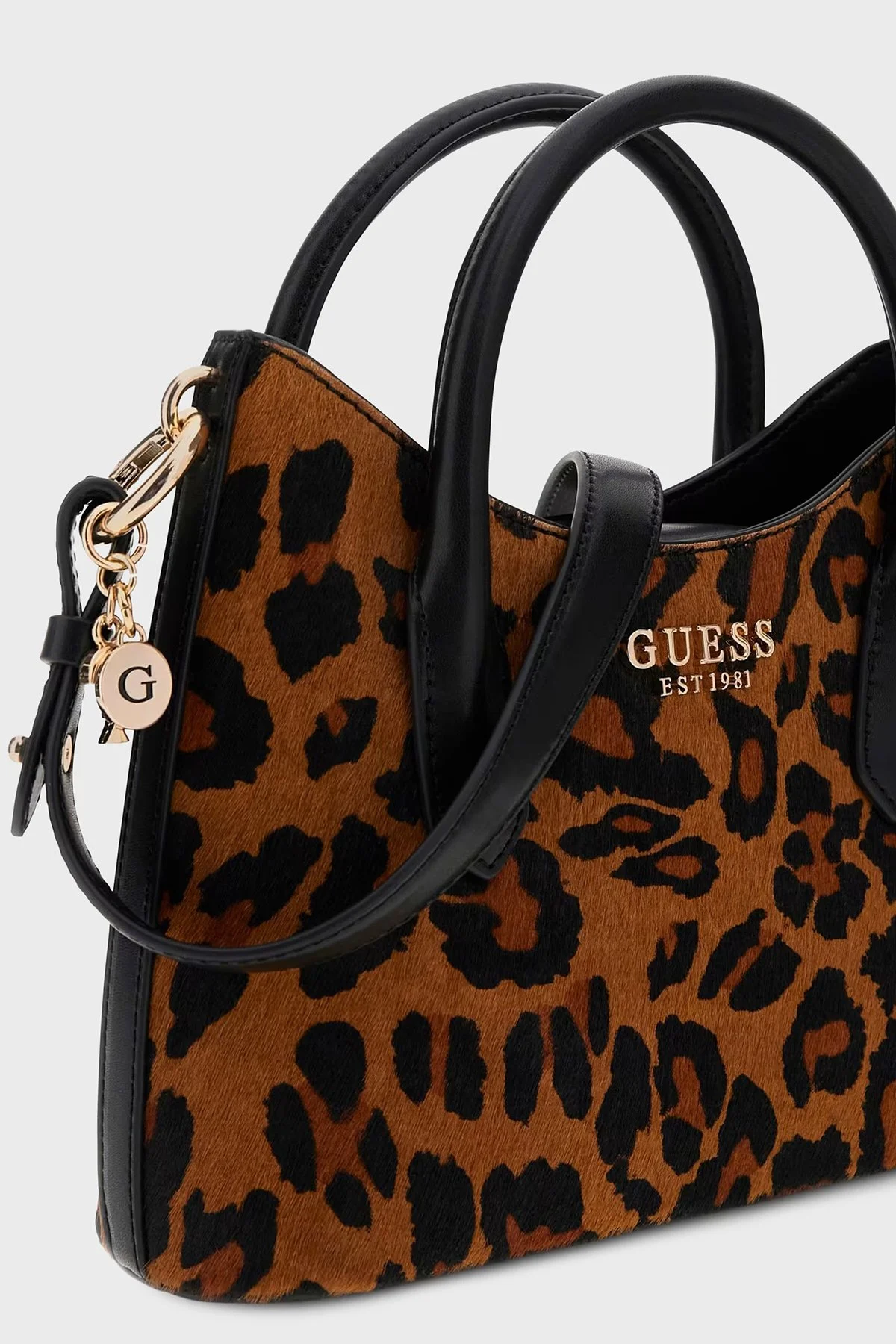 Guess Leopar Desenli Deri Çıkarılabilir Askılı HWLO7529760 Bayan Çanta HWLO75 29760 LEO LEOPAR - 4