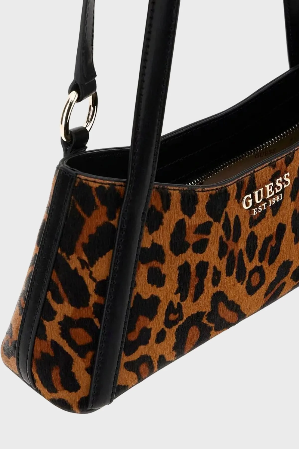 Guess Leopar Desenli Deri Omuz Askılı HWLO7529180 Bayan Çanta HWLO75 29180 LEO LEOPAR - 4