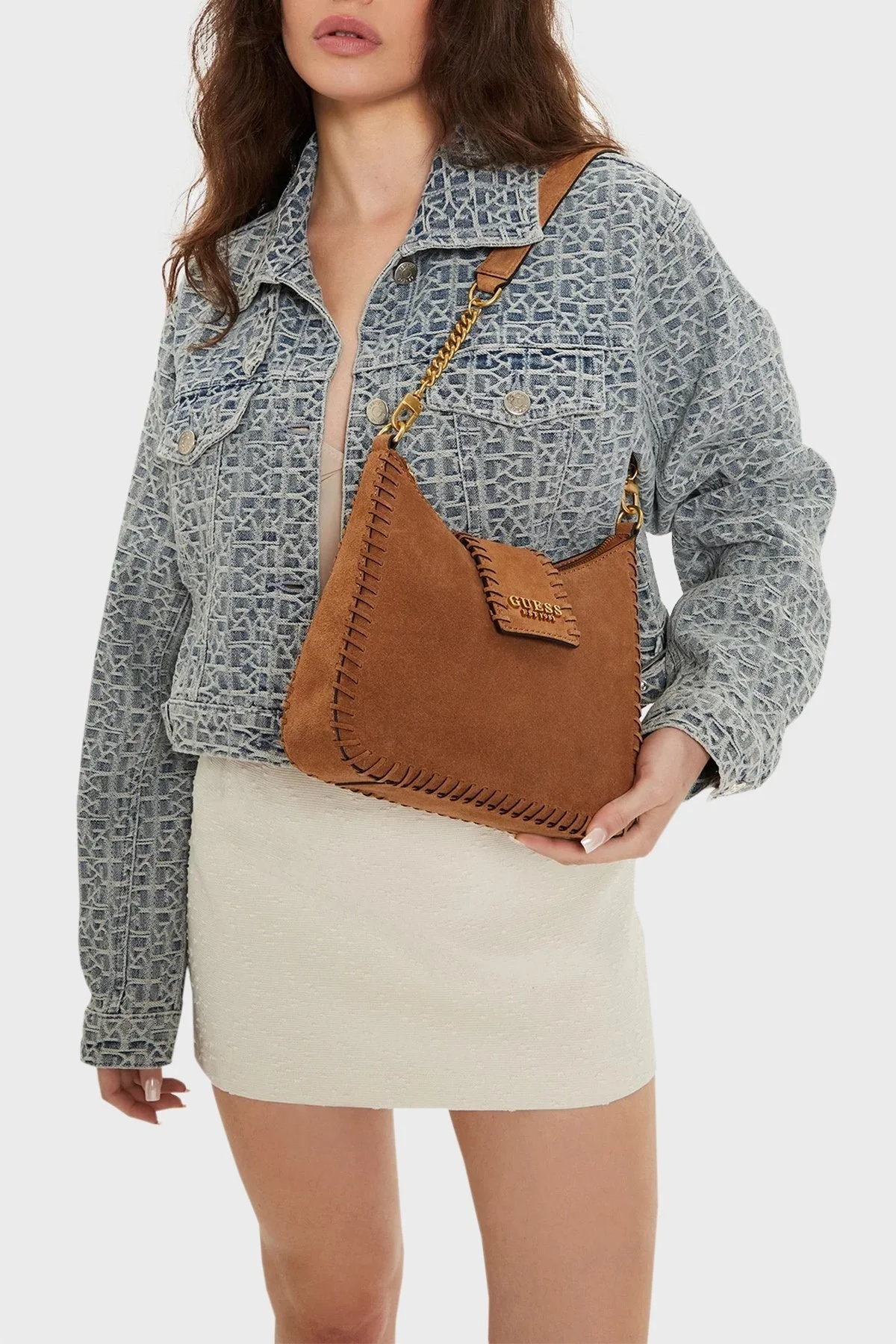 Guess Libera Logolu Süet HWSA9002020 Bayan Çanta HWSA90 02020 COG TABA - 2