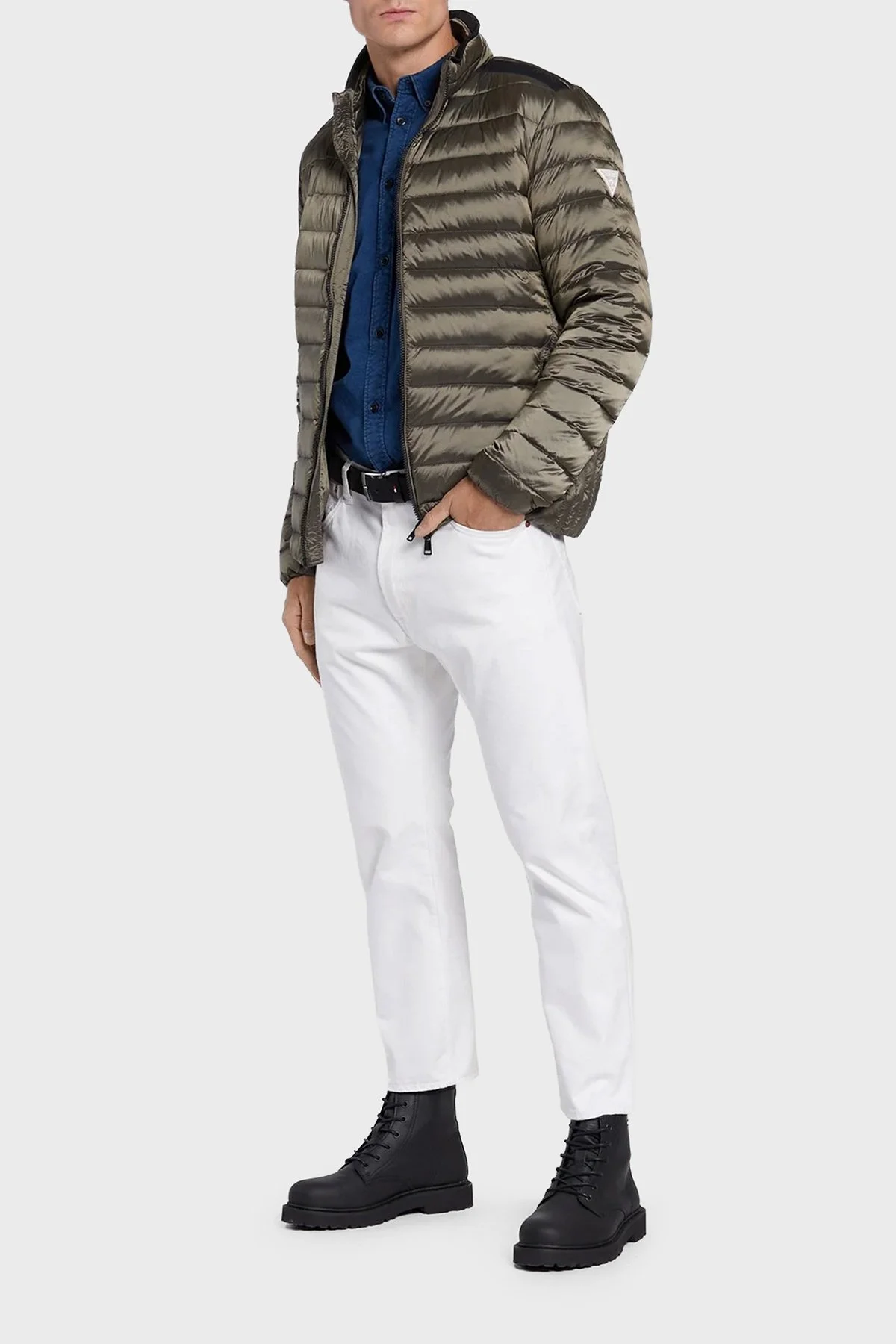 Guess Light Kapitoneli Regular Fit Kuş Tüyü Dolgulu Şişme M1RL47WDQ50 Erkek Mont M1RL47 WDQ50 G1CA HAKİ - 2