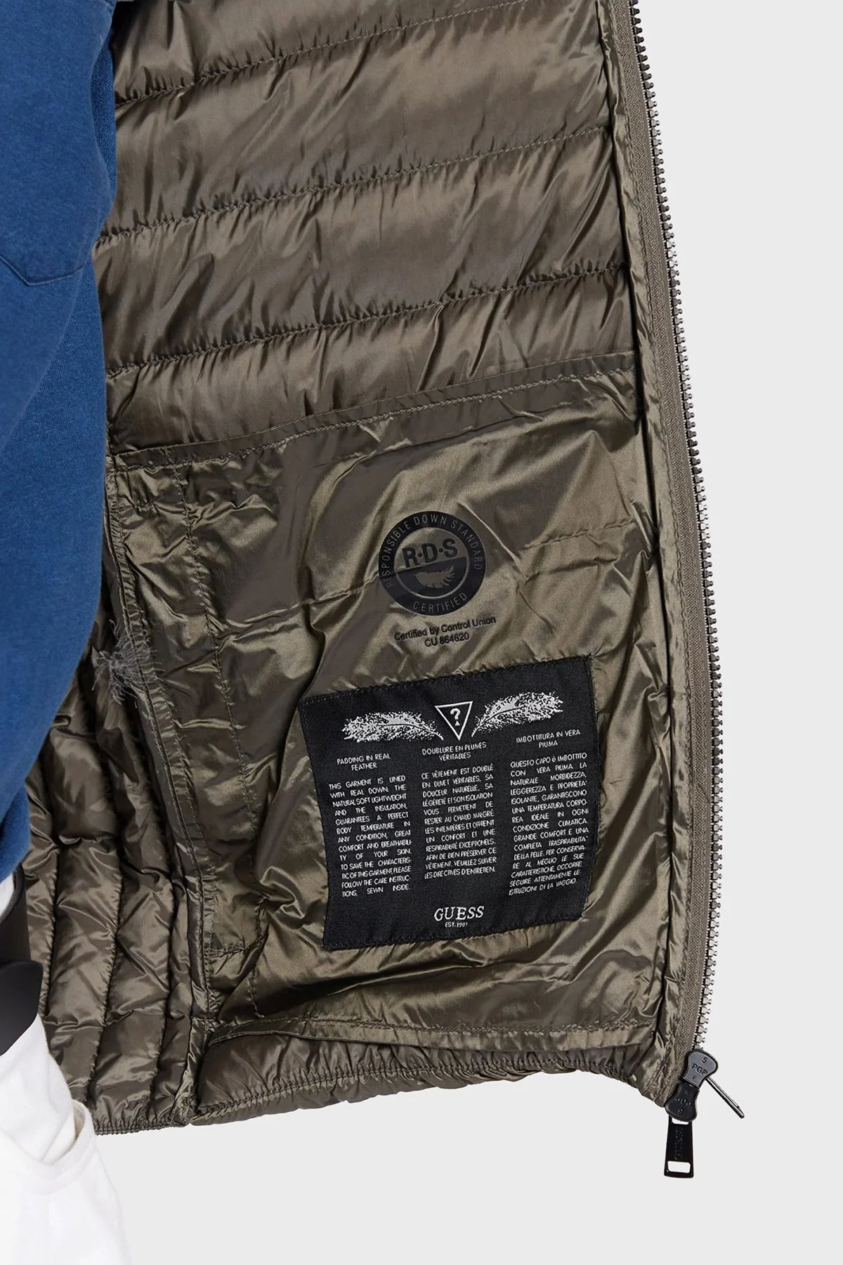 Guess Light Kapitoneli Regular Fit Kuş Tüyü Dolgulu Şişme M1RL47WDQ50 Erkek Mont M1RL47 WDQ50 G1CA HAKİ - 4