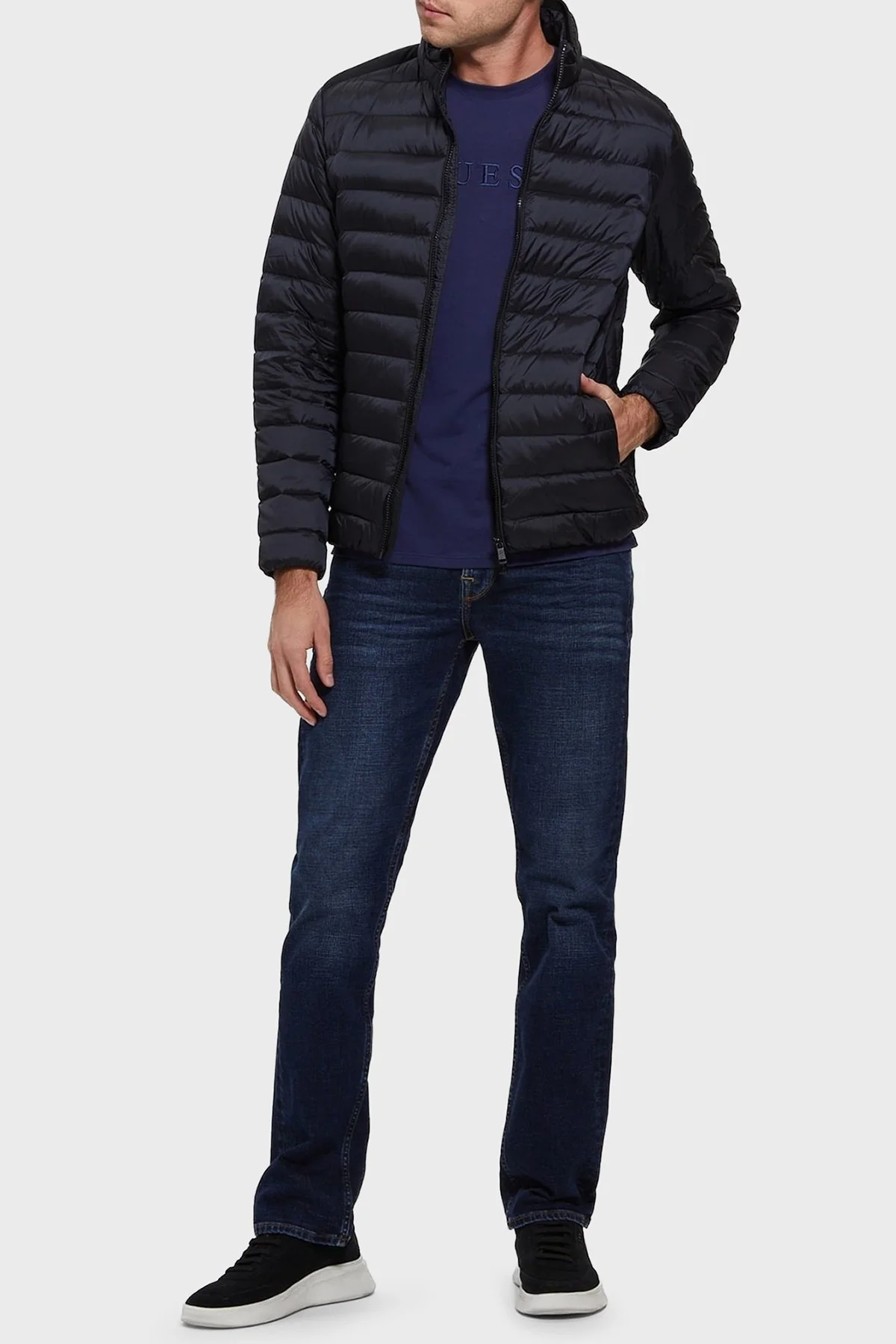 Guess Light Kapitoneli Regular Fit Kuş Tüyü Dolgulu Şişme M1RL47WDQ50 Erkek Mont M1RL47 WDQ50 G7V2 LACİVERT - 2