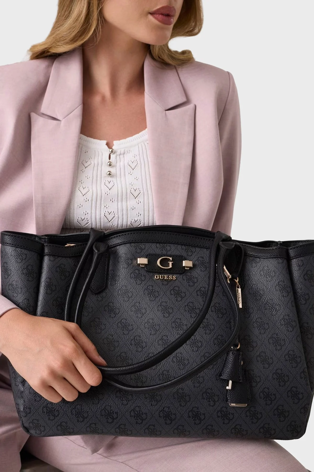 Guess Lindsey Logolu Omuz Askılı HWSG9749230 Kadın Çanta HWSG97 49230 CLO Antrasit - 2