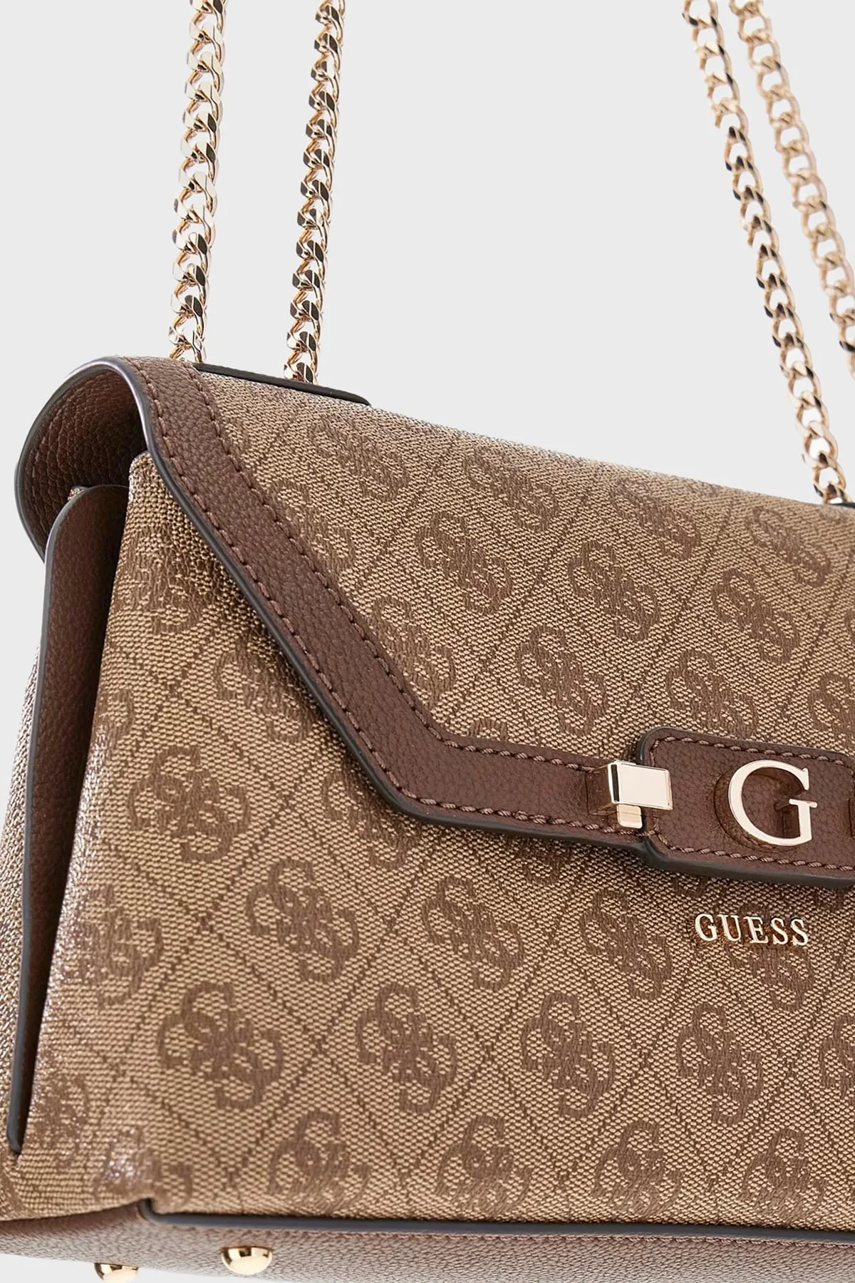 Guess Lindsey Logolu Zincir Askılı HWSG9749210 Kadın Çanta HWSG97 49210 LTL Kahve - 5