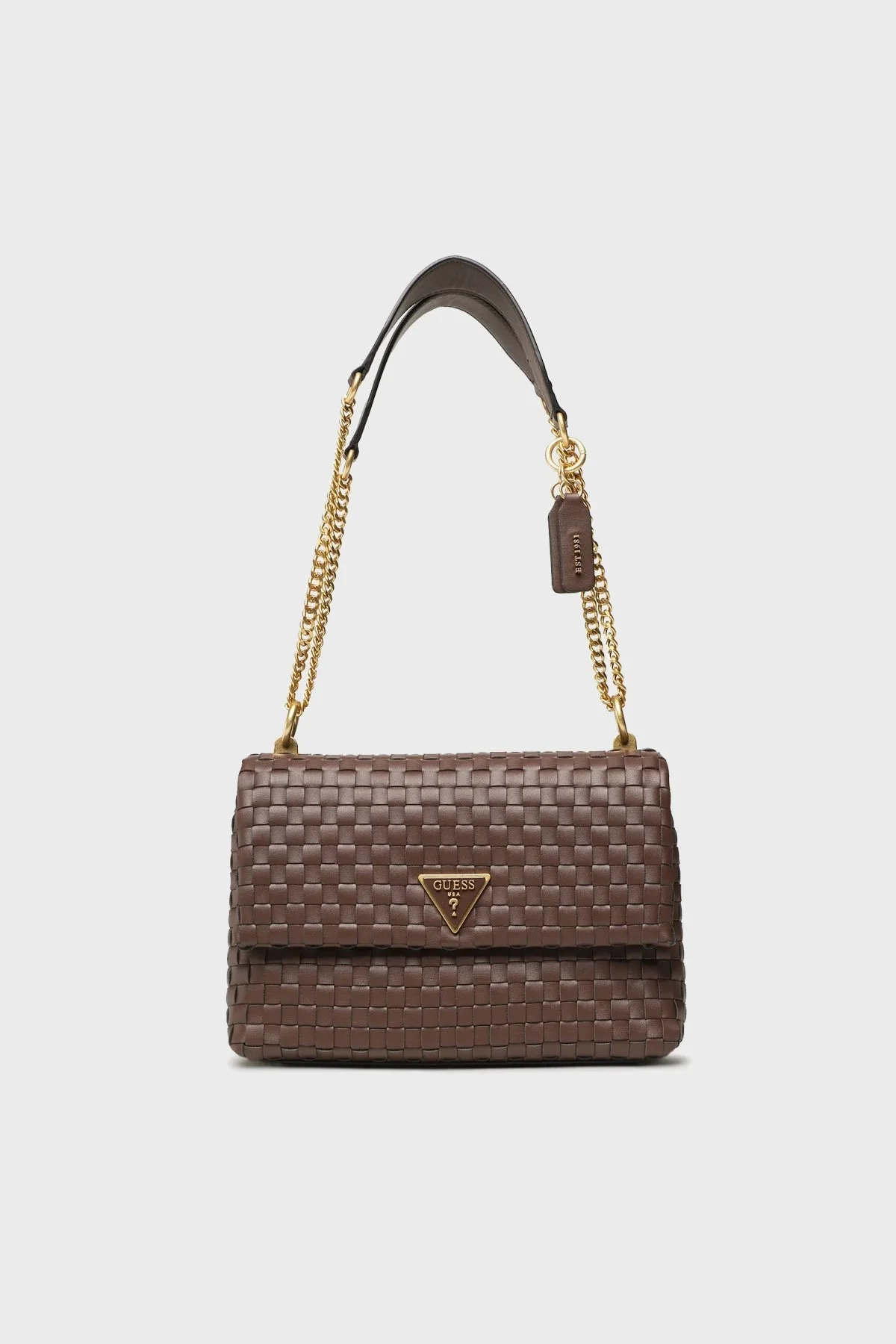 Guess Lisbet Logo Desenli Zincirli Omuz Askılı Bayan Çanta HWWA8774210 MHG KAHVE - 4