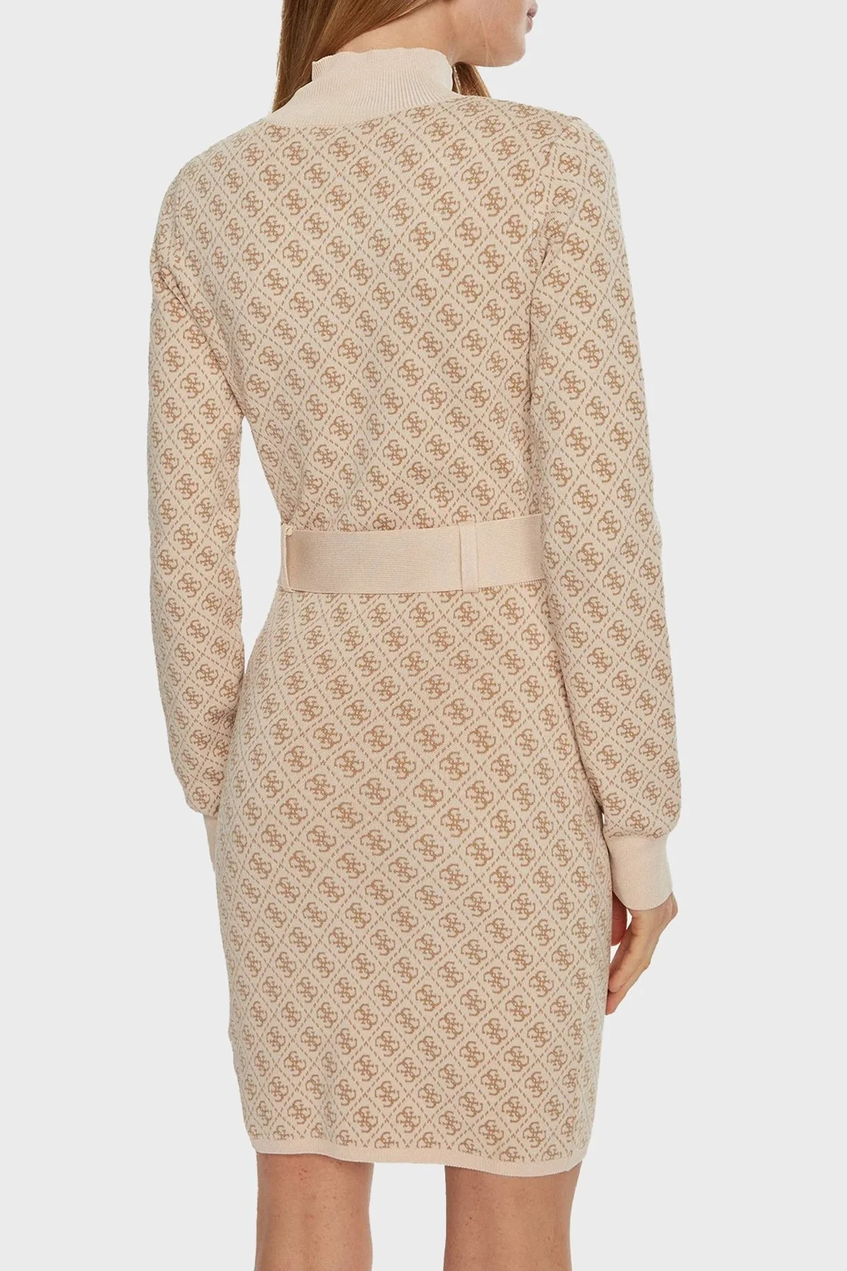 Guess Lise 4G Logolu Regular Fit Kemerli Mini Triko W4BK43Z37K0 Bayan Elbise W4BK43 Z37K0 FN3J KREM - 2