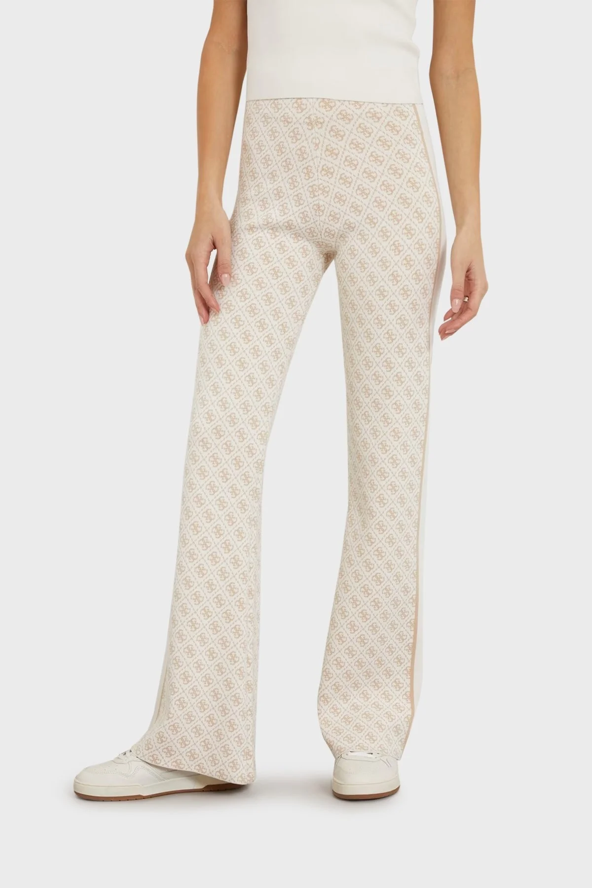 Guess Lise Slim Fit Triko W3YB38Z37K0 Bayan Pantolon W3YB38 Z37K0 F1GL EKRU - 1