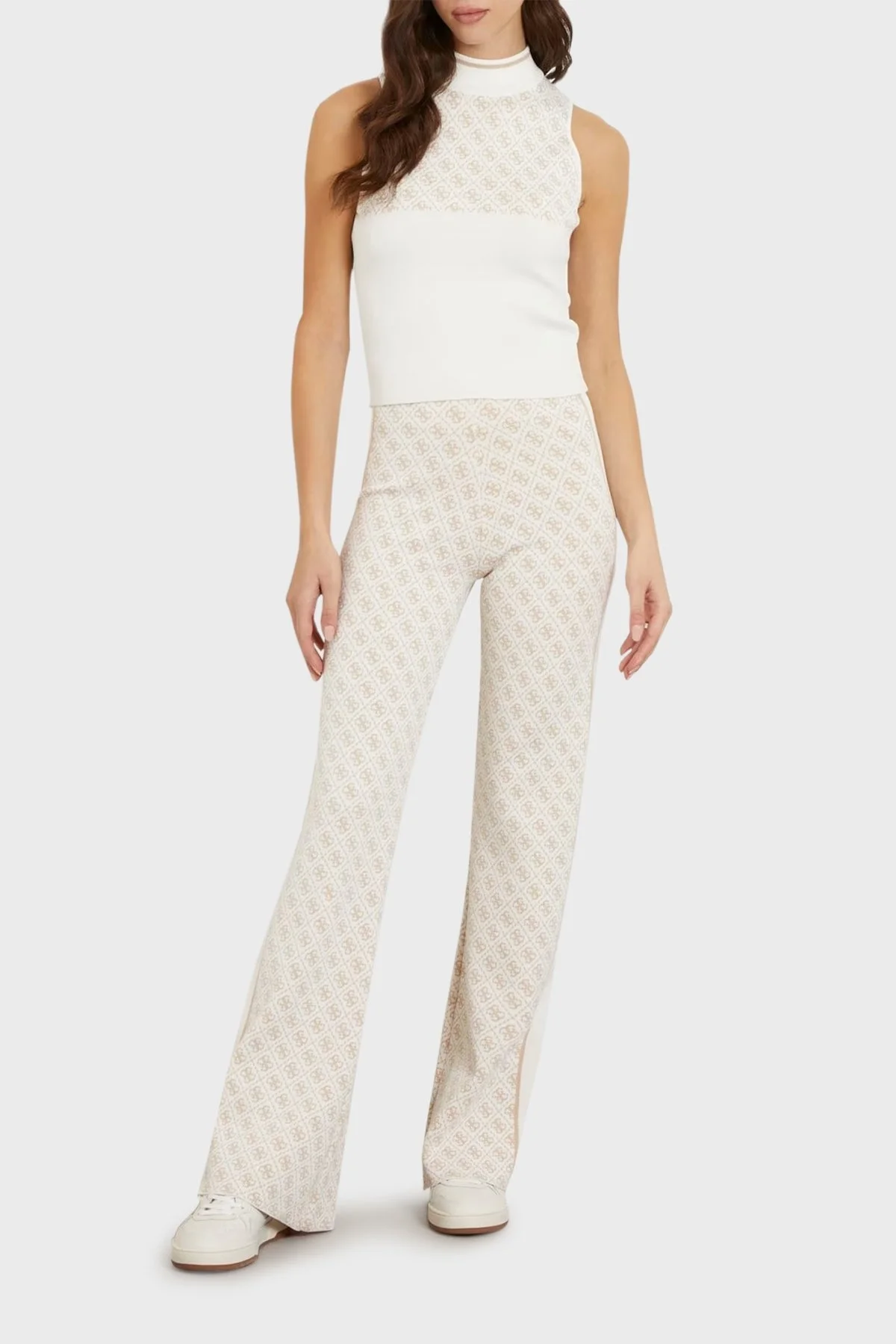 Guess Lise Slim Fit Triko W3YB38Z37K0 Bayan Pantolon W3YB38 Z37K0 F1GL EKRU - 3