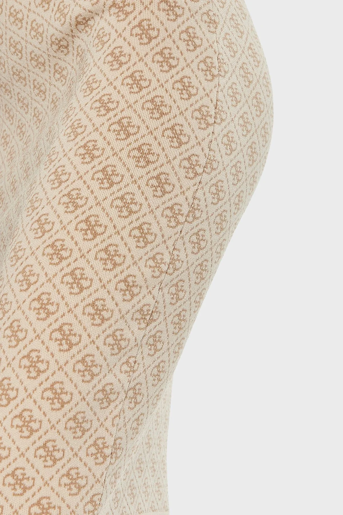 Guess Lise Tamamı Logolu Slim Fit Normal Bel Triko Mini W4BD53Z37K0 Bayan Etek W4BD53 Z37K0 F05O BEJ - 5