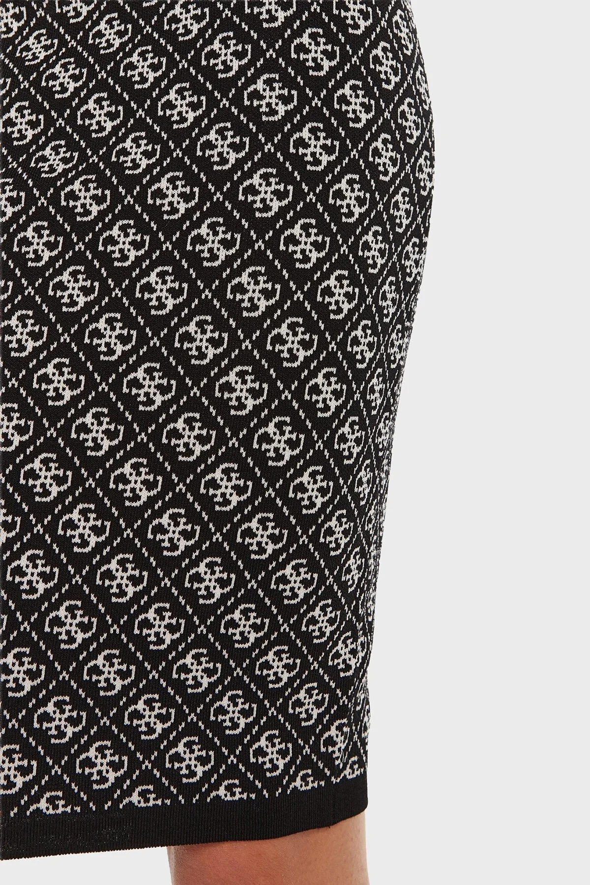 Guess Lise Tamamı Logolu Slim Fit Normal Bel Triko Mini W4BD53Z37K0 Bayan Etek W4BD53 Z37K0 FBCF SİYAH - 5