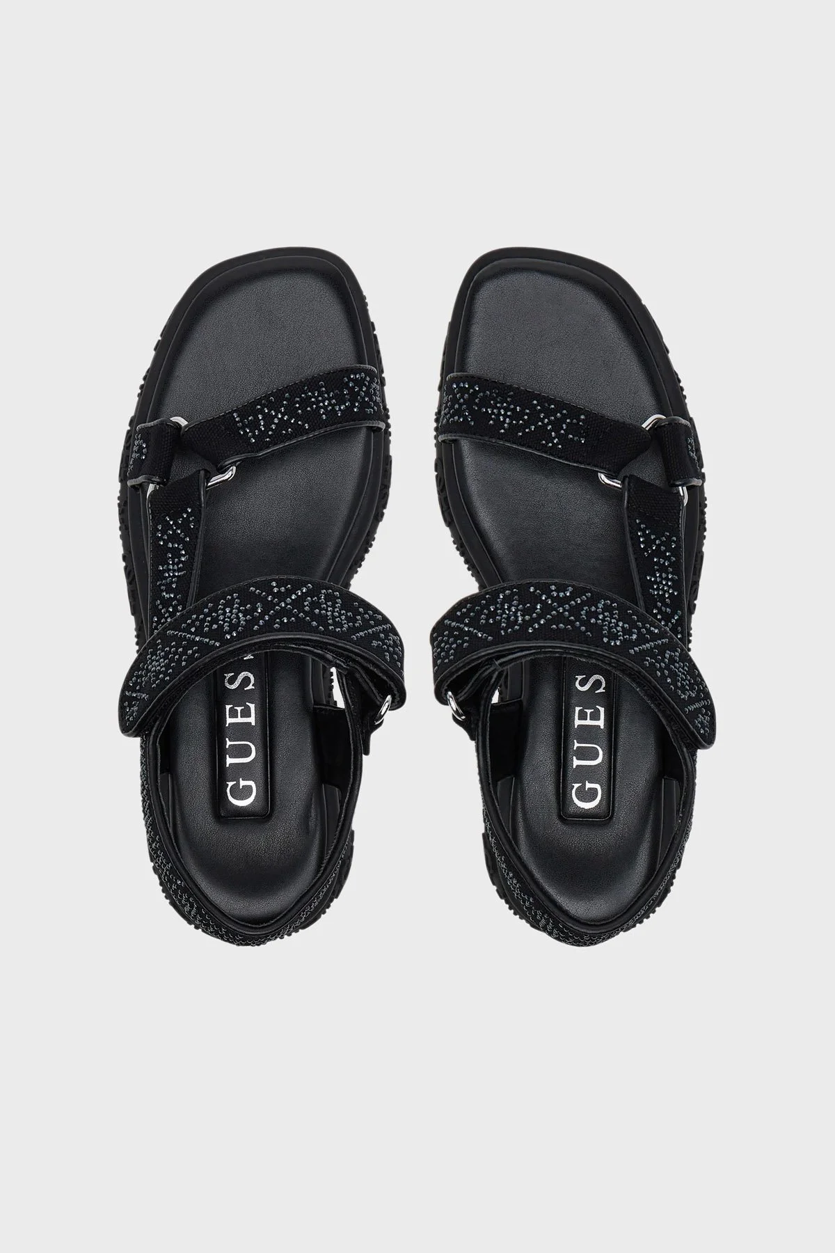 Guess Lode Pamuk Karışımlı Taşlı 4G Logolu FLJLODFAP03 Kadın Sandalet FLJLOD FAP03 BLACK SİYAH - 3