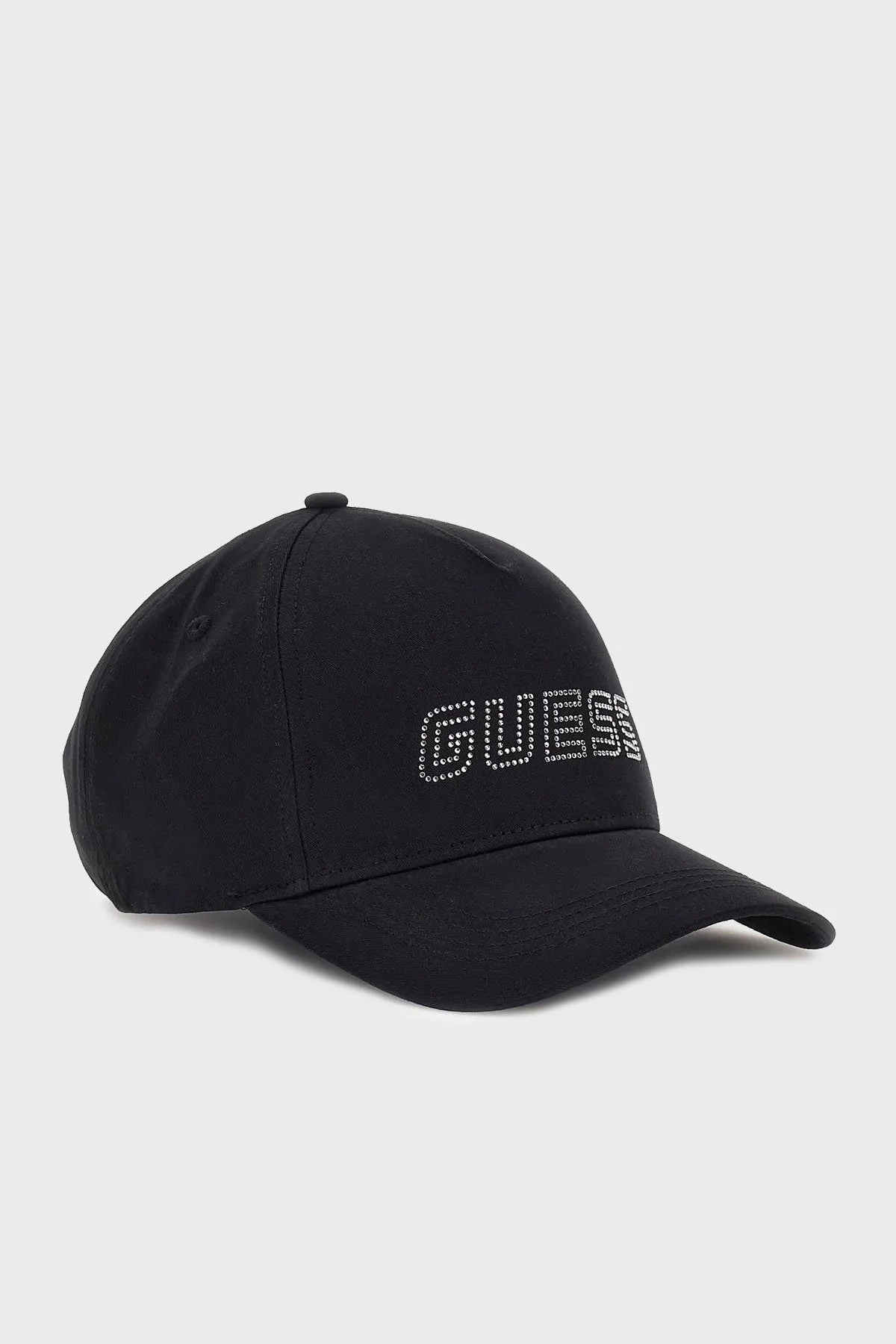 Guess Logo Baseball Taşlı Logolu % 100 Pamuk V5GZ01WO08O Bayan Şapka V5GZ01 WO08O JBLK SİYAH - 1
