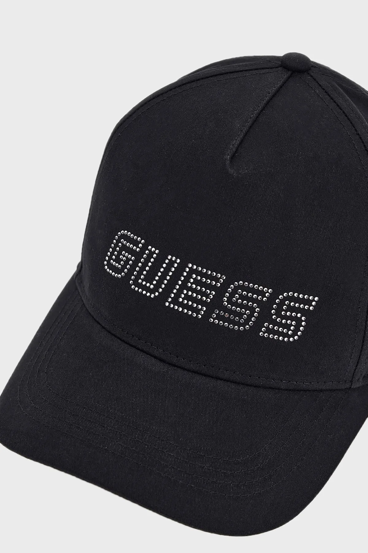 Guess Logo Baseball Taşlı Logolu % 100 Pamuk V5GZ01WO08O Bayan Şapka V5GZ01 WO08O JBLK SİYAH - 3