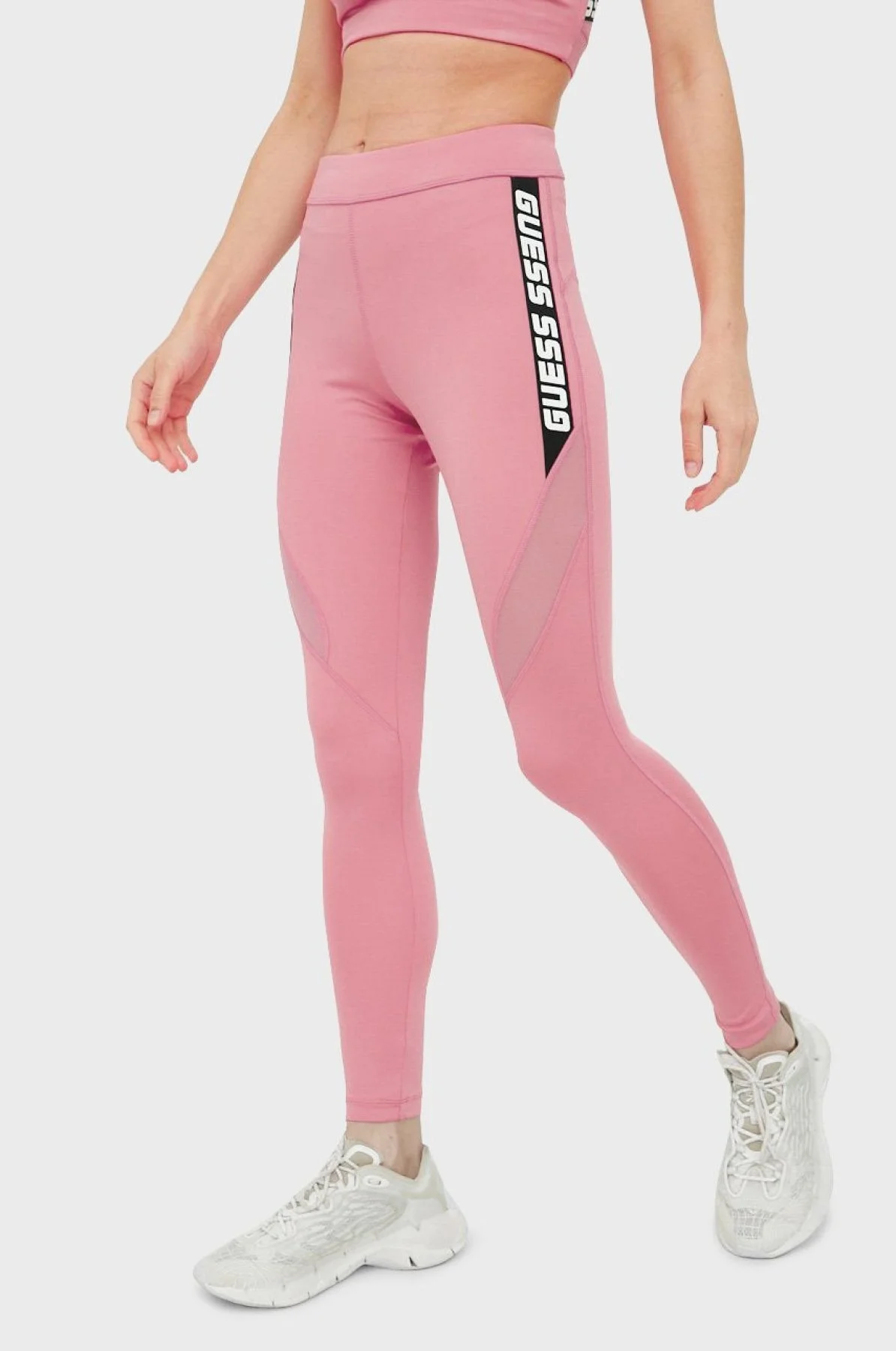 Guess Logo Baskılı Yüksek Bel Slim Fit Angelica Bayan Tayt V2YB17MC03W G4L7 PEMBE - 1