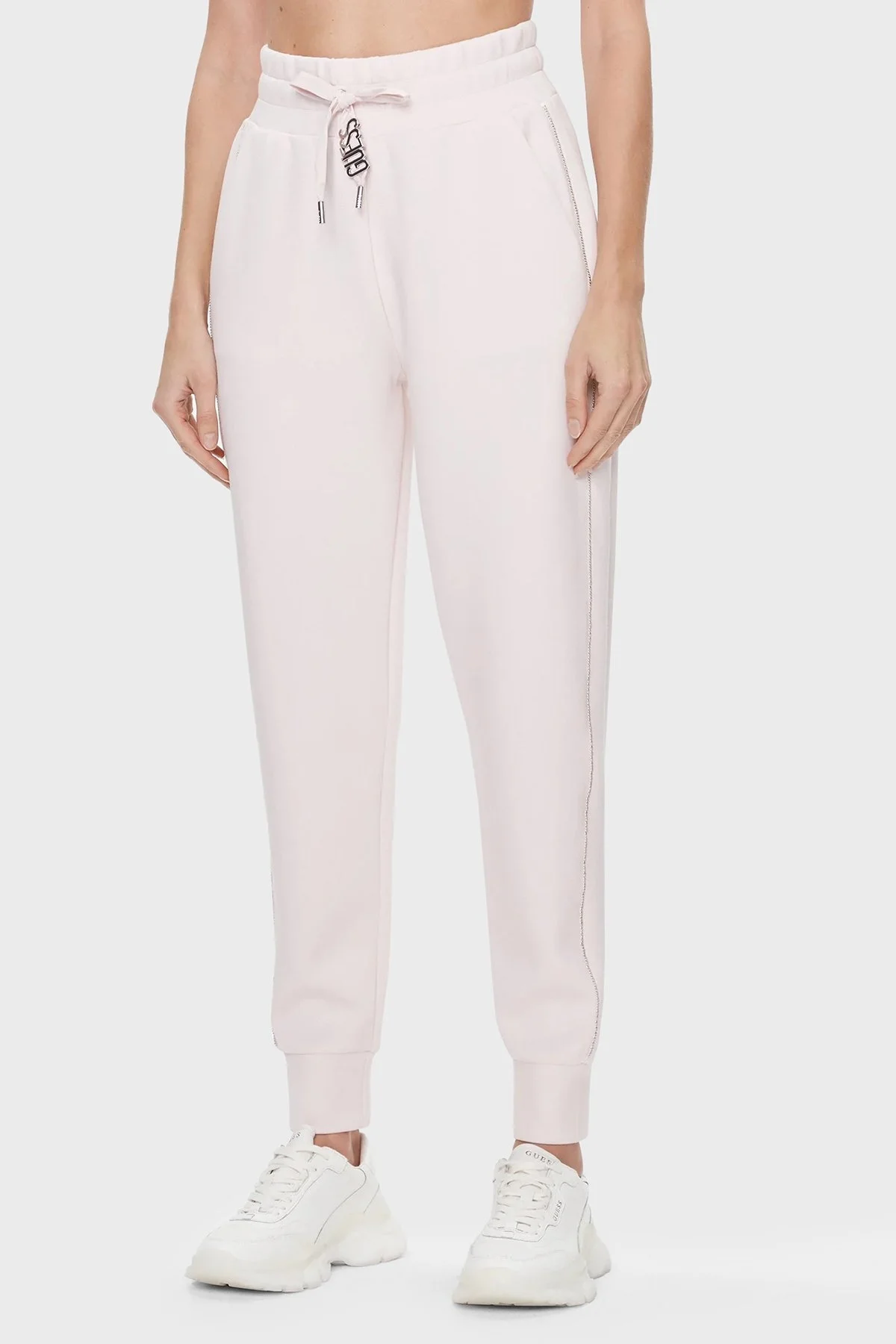Guess Logo Regular Fit Jogger Spor W4RB46 KBYE2 Bayan Pantolon W4RB46KBYE2 A60W PUDRA - 2
