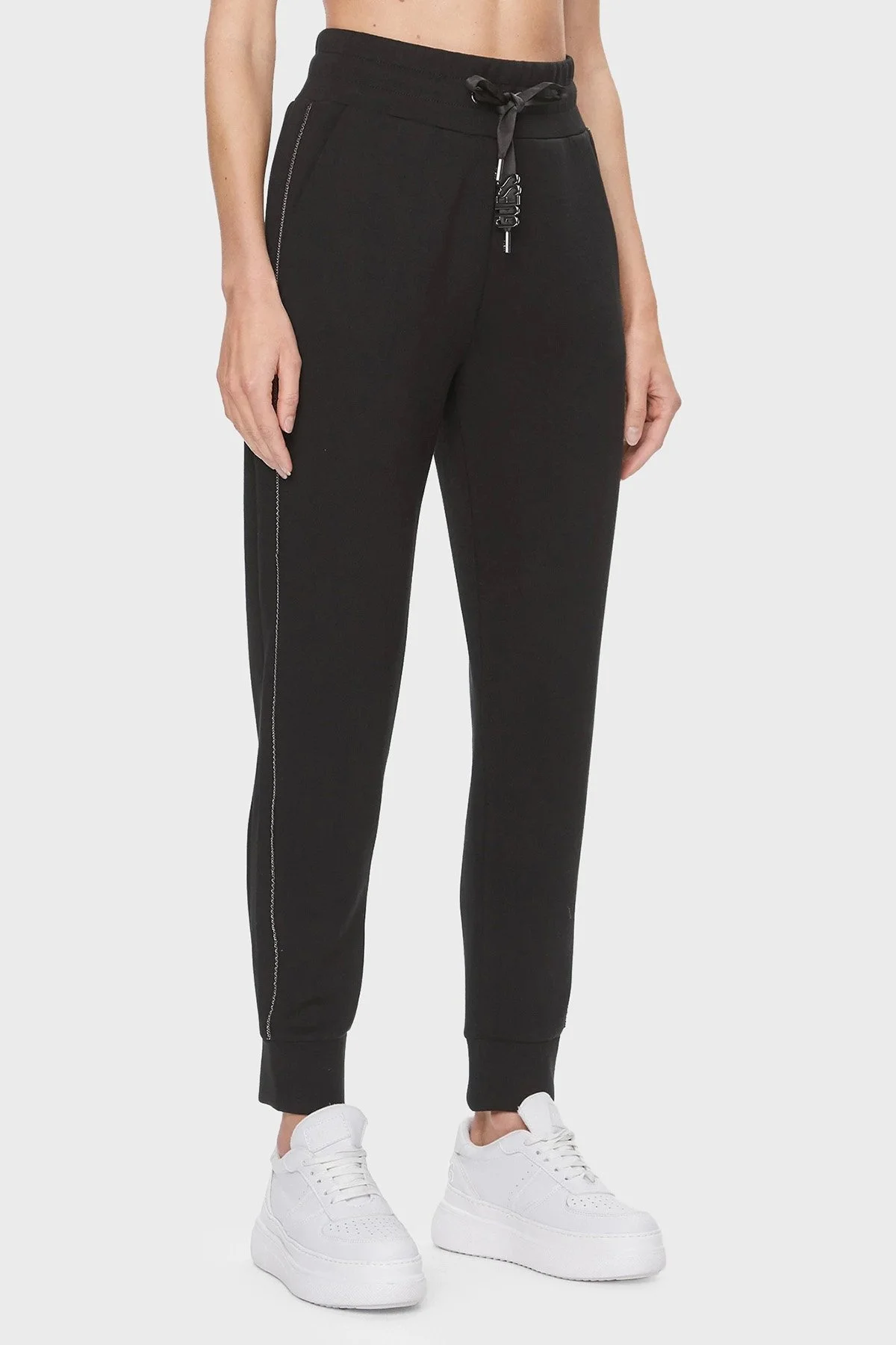 Guess Logo Regular Fit Jogger Spor W4RB46 KBYE2 Bayan Pantolon W4RB46KBYE2 JBLK SİYAH - 2