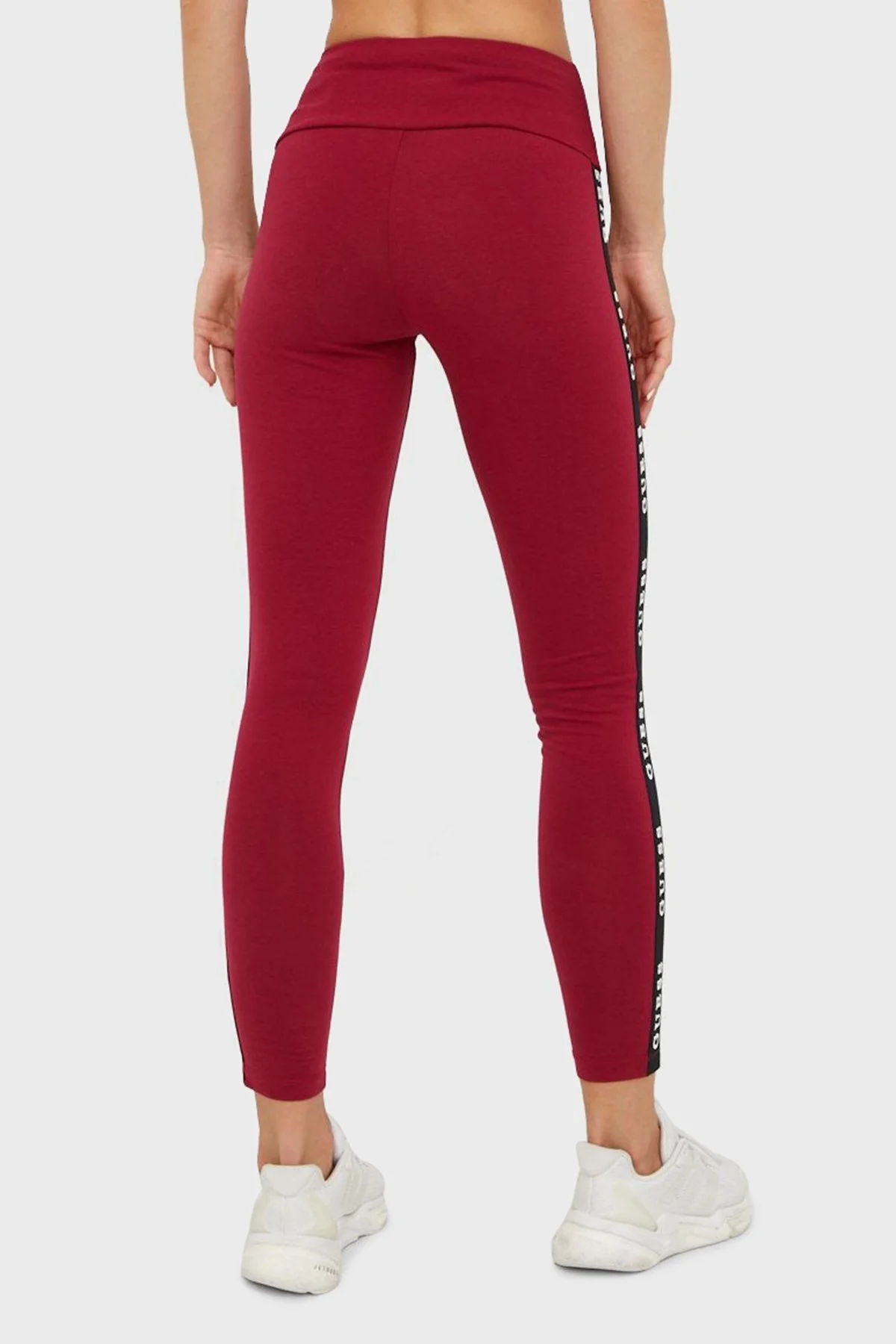 Guess Logo Şeritli Yüksek Bel Slim Fit Aline Bayan Tayt V2YB14KABR0 G4F7 BORDO - 3