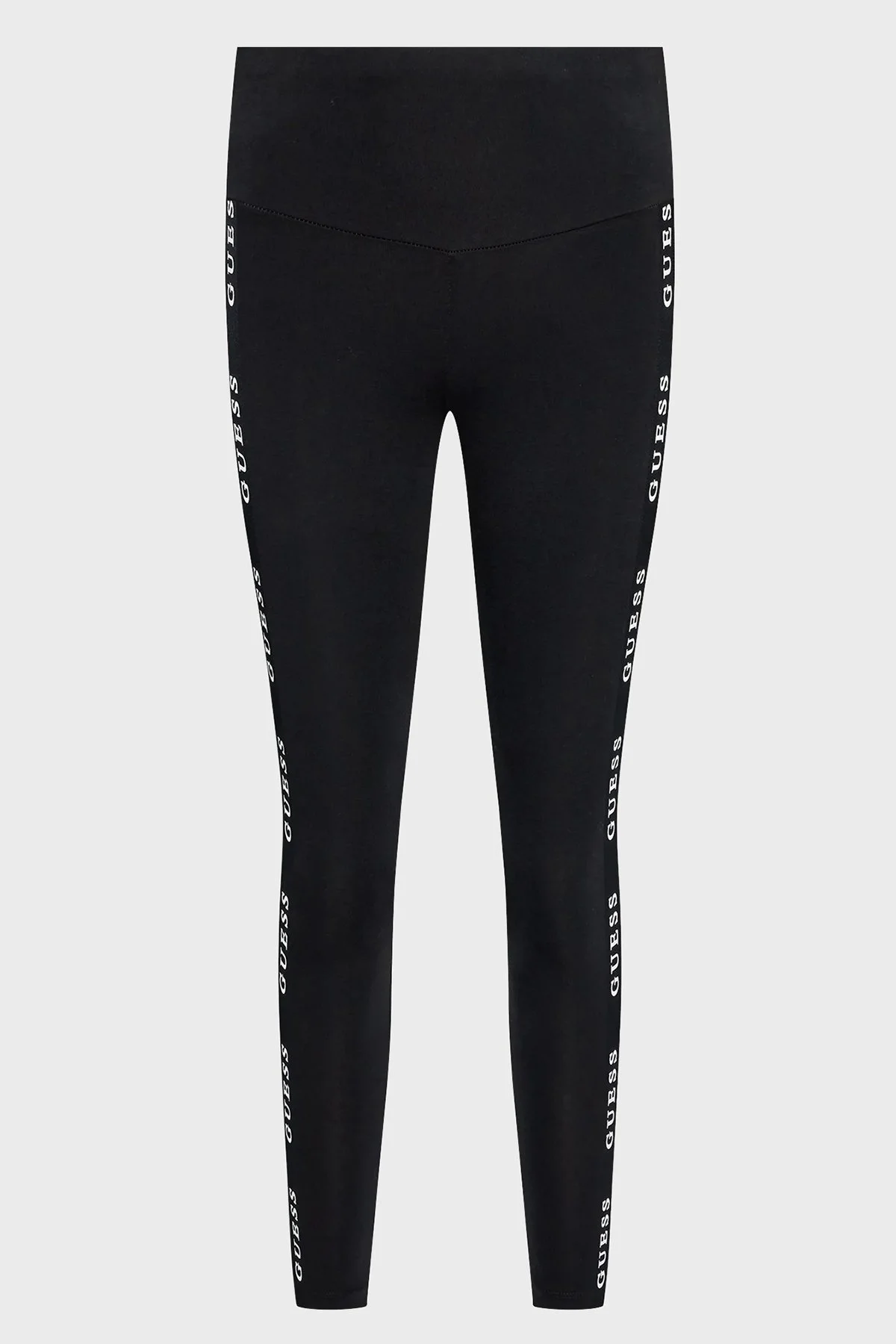 Guess Logo Şeritli Yüksek Bel Slim Fit Aline Bayan Tayt V2YB14KABR0 JBLK SİYAH - 5