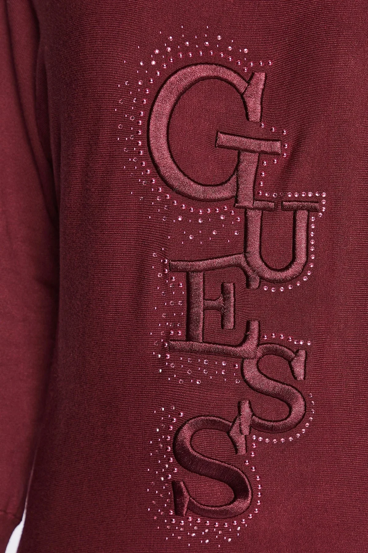 Guess Logolu Amelie Relaxed Fit Bayan Kazak W2BR49Z2NQ2 A502 BORDO - 6