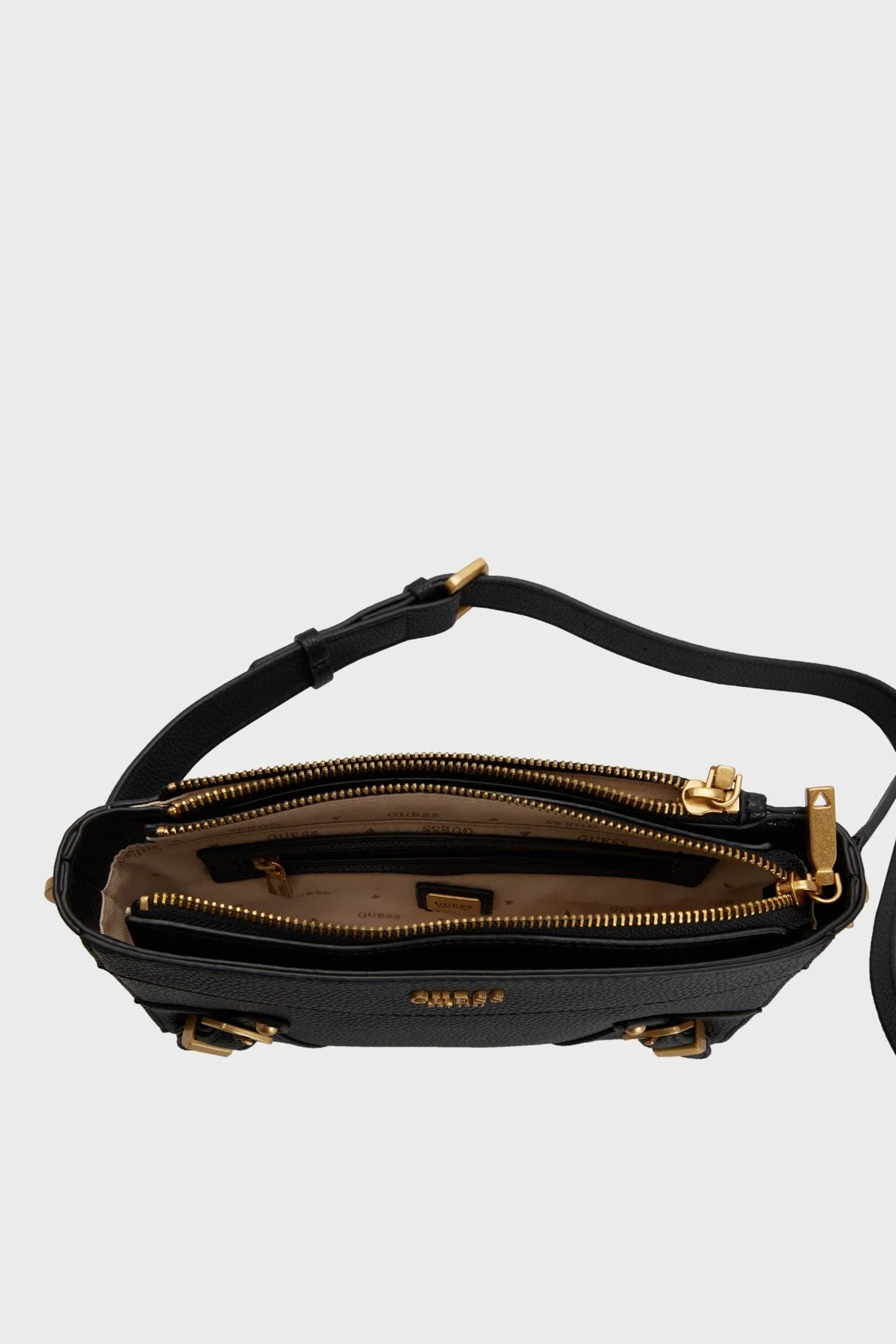 Guess Logolu Ayarlanabilir ve Çıkarılabilir Omuz Askılı Didi Bayan Çanta HWBA8744720 BLA SİYAH - 4