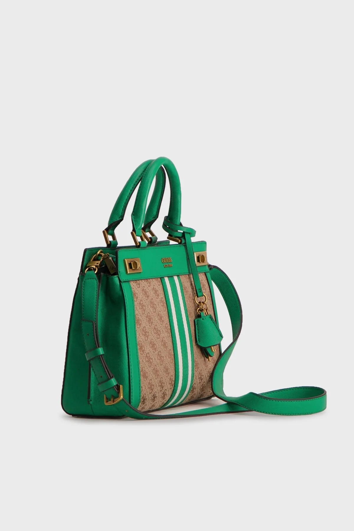Guess Logolu Ayarlanabilir ve Çıkartılabilir Omuz Askılı Katey Bayan Çanta HWJB7870260 LLF KAHVE-YEŞİL - 2