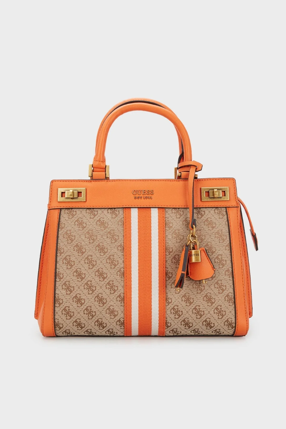 Guess Logolu Ayarlanabilir ve Çıkartılabilir Omuz Askılı Katey Bayan Çanta HWJB7870260 LLO KAHVE-TURUNCU - 1