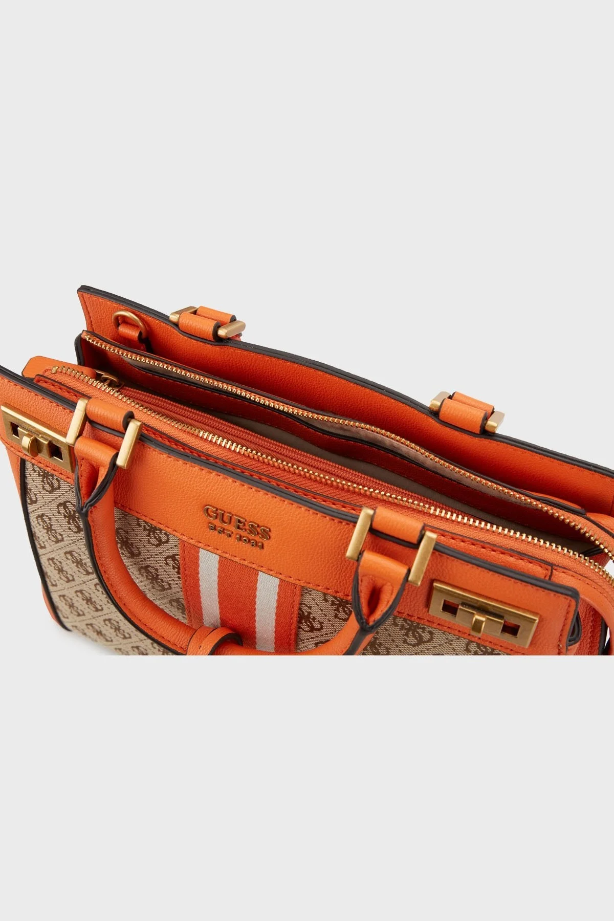 Guess Logolu Ayarlanabilir ve Çıkartılabilir Omuz Askılı Katey Bayan Çanta HWJB7870260 LLO KAHVE-TURUNCU - 4