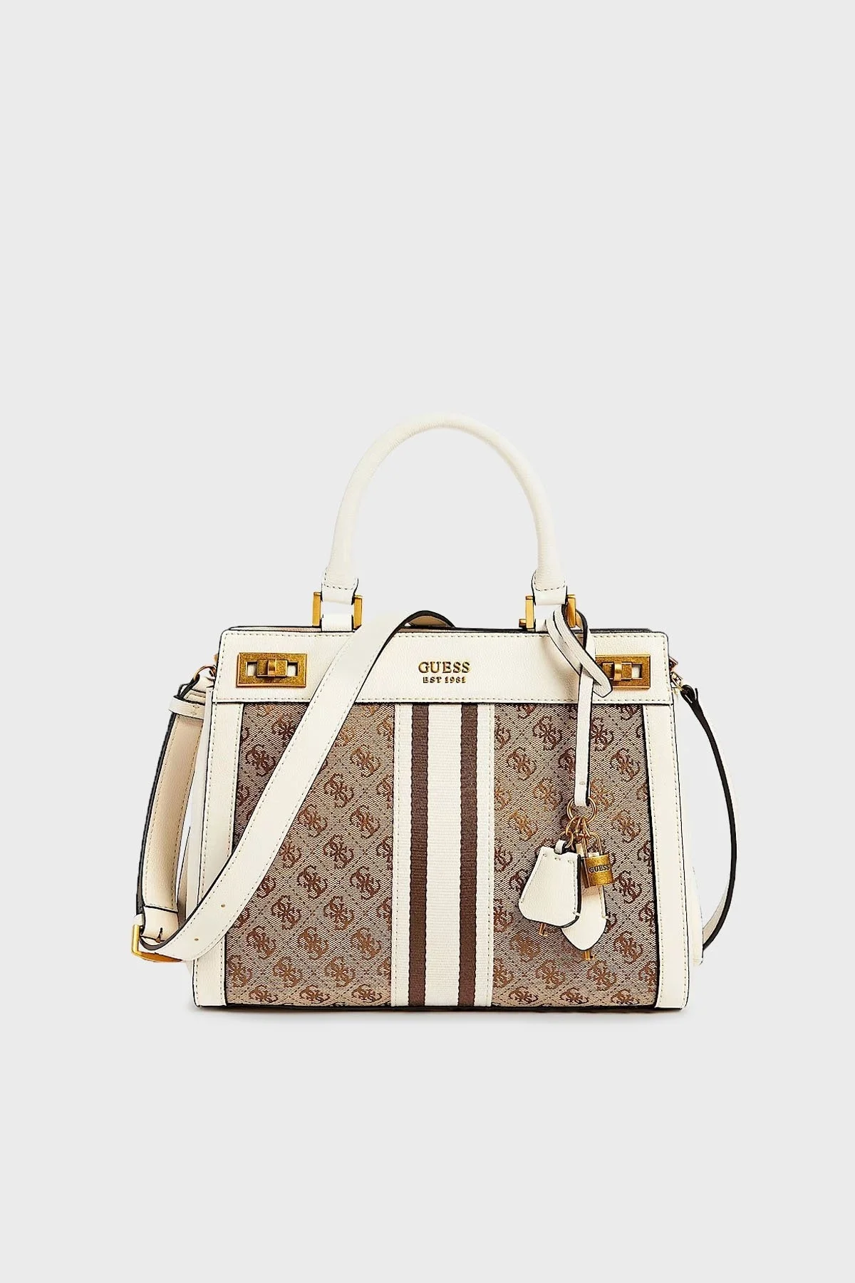 Guess Logolu Ayarlanabilir ve Çıkartılabilir Omuz Askılı Katey Bayan Çanta HWJB7870260 LLS KAHVE-BEJ - 1