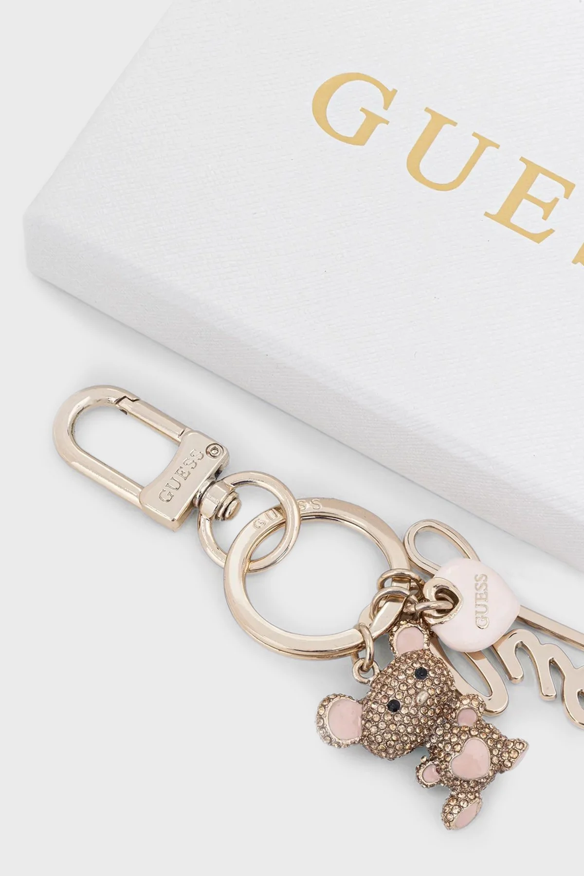 Guess Logolu Ayıcık Charm Detaylı RW1802P5401 Bayan Anahtarlık RW1802 P5401 GOL ALTIN - 3