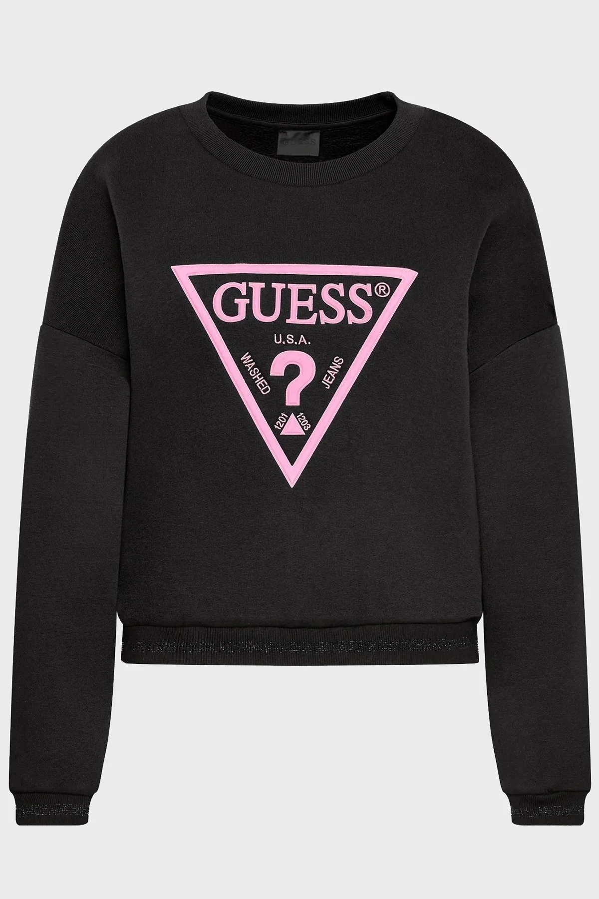 Guess Logolu Bisiklet Yaka Regular Fit Pamuklu Roxi Bayan Sweat W2BQ07K9Z21 JBLK SİYAH - 5