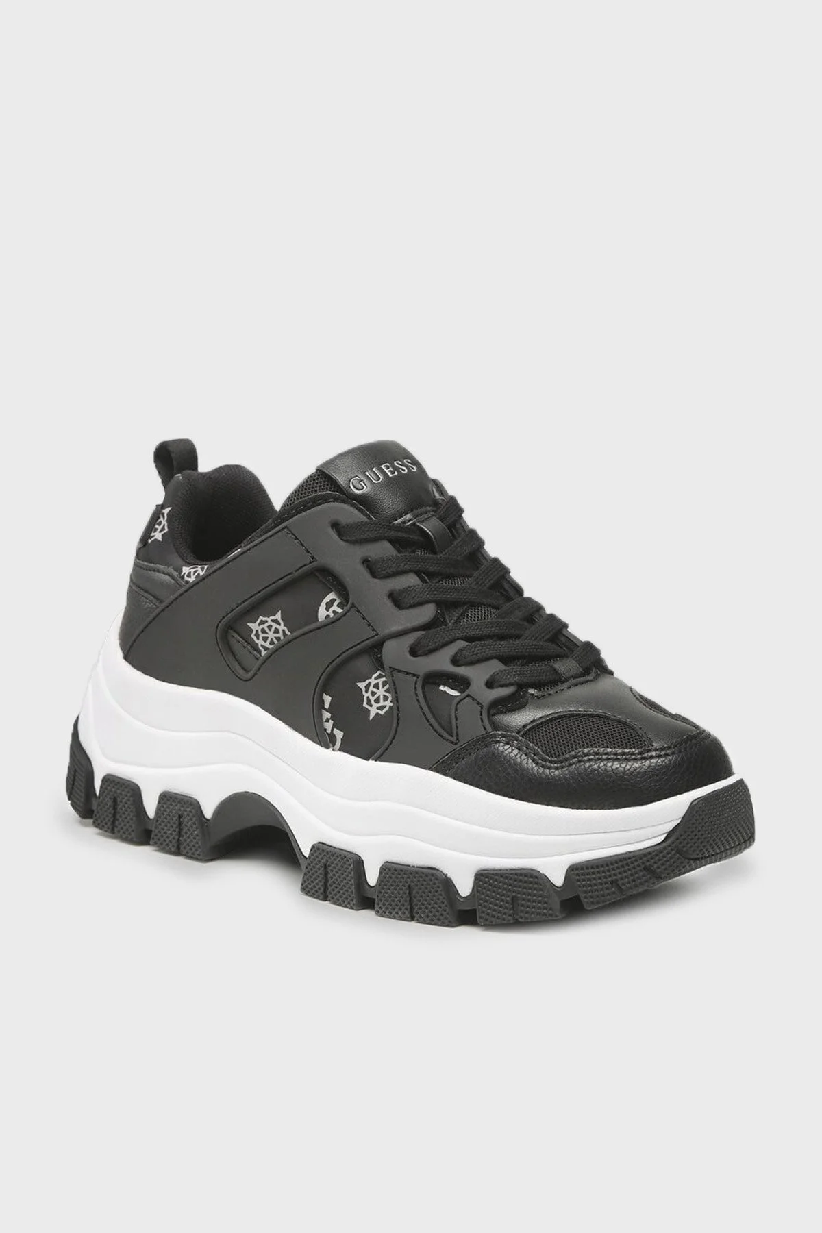 Guess Logolu Brayjen Hakiki Deri Sneaker Bayan Ayakkabı FL5BRJ SMT12 BLACK SİYAH - 2