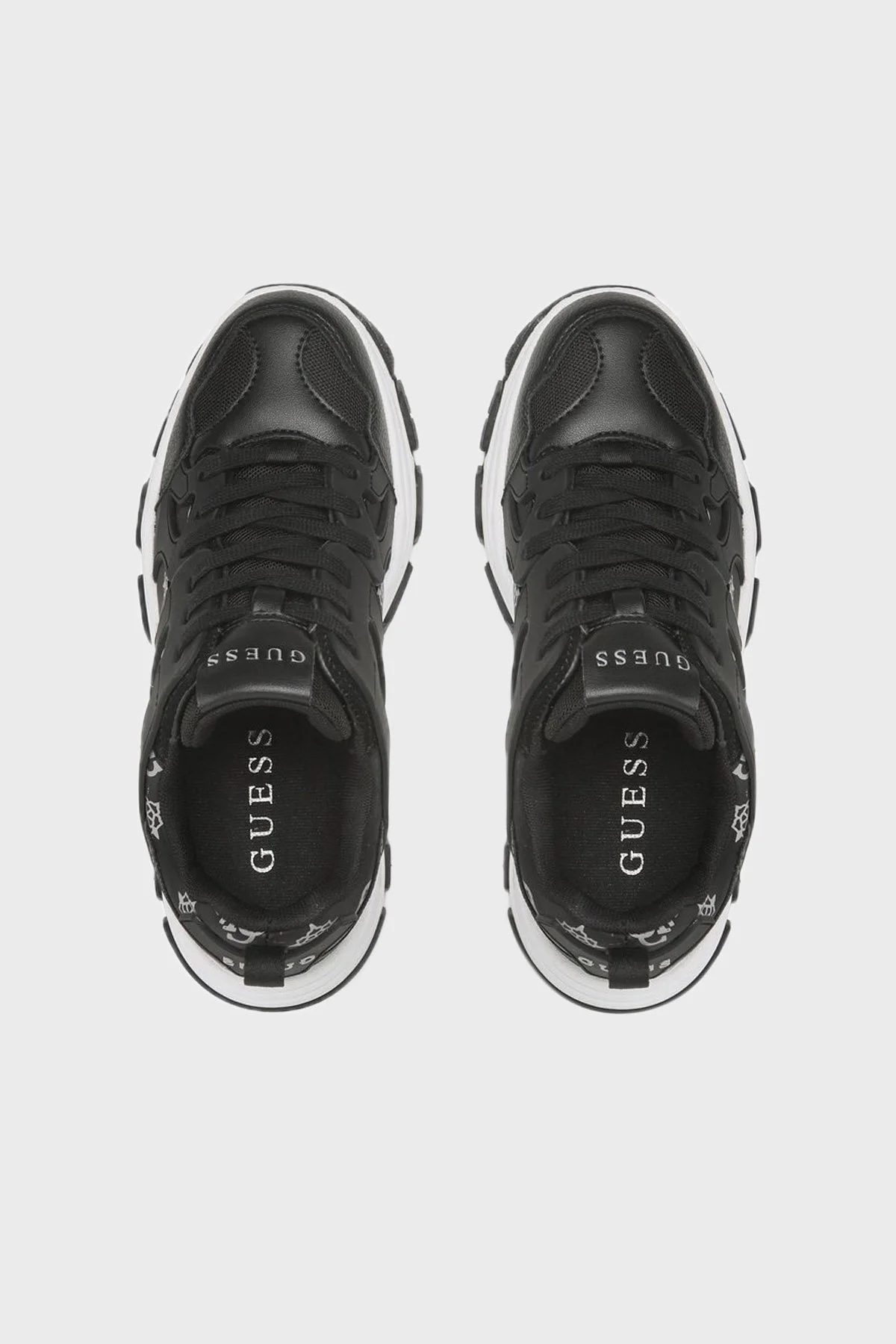 Guess Logolu Brayjen Hakiki Deri Sneaker Bayan Ayakkabı FL5BRJ SMT12 BLACK SİYAH - 5