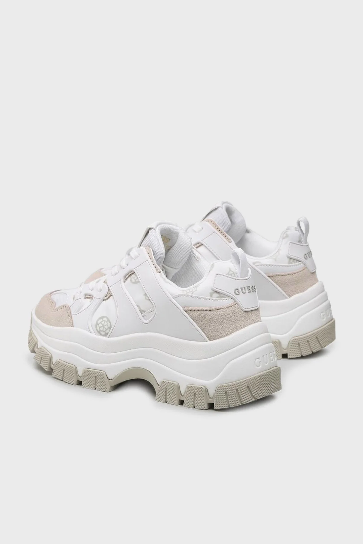 Guess Logolu Brayjen Hakiki Deri Sneaker Bayan Ayakkabı FL5BRJ SMT12 WHIGR BEYAZ - 3