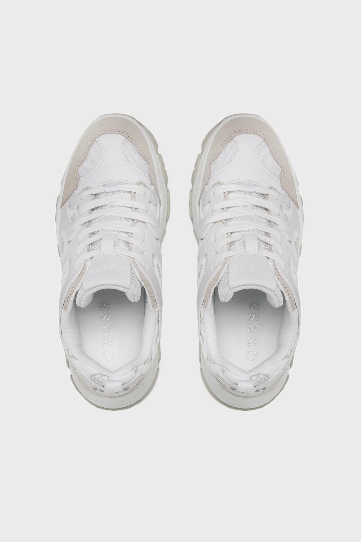 Guess Logolu Brayjen Hakiki Deri Sneaker Bayan Ayakkabı FL5BRJ SMT12 WHIGR BEYAZ - 4