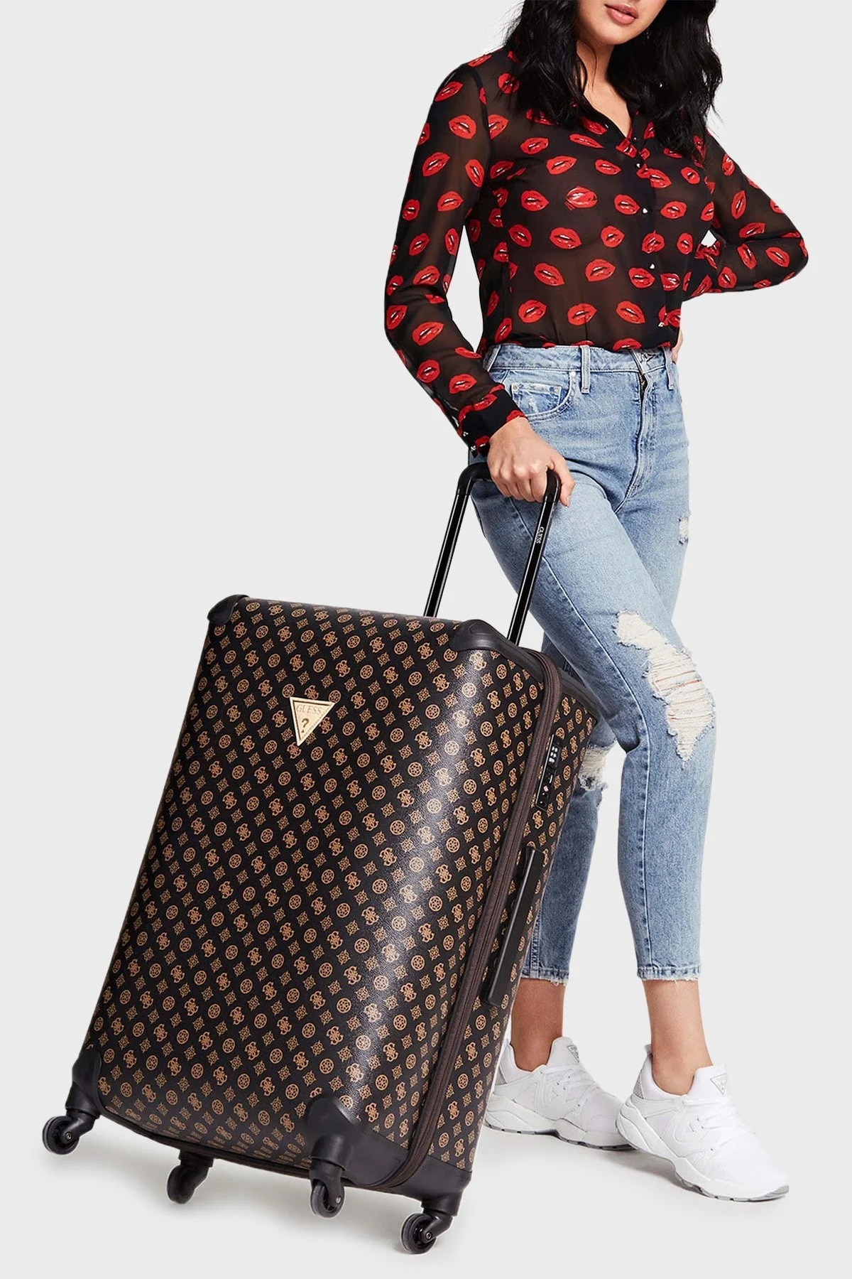 Guess Logolu Büyük Boy Wilder Bayan Valiz TWP74529480 BRO KAHVE - 2