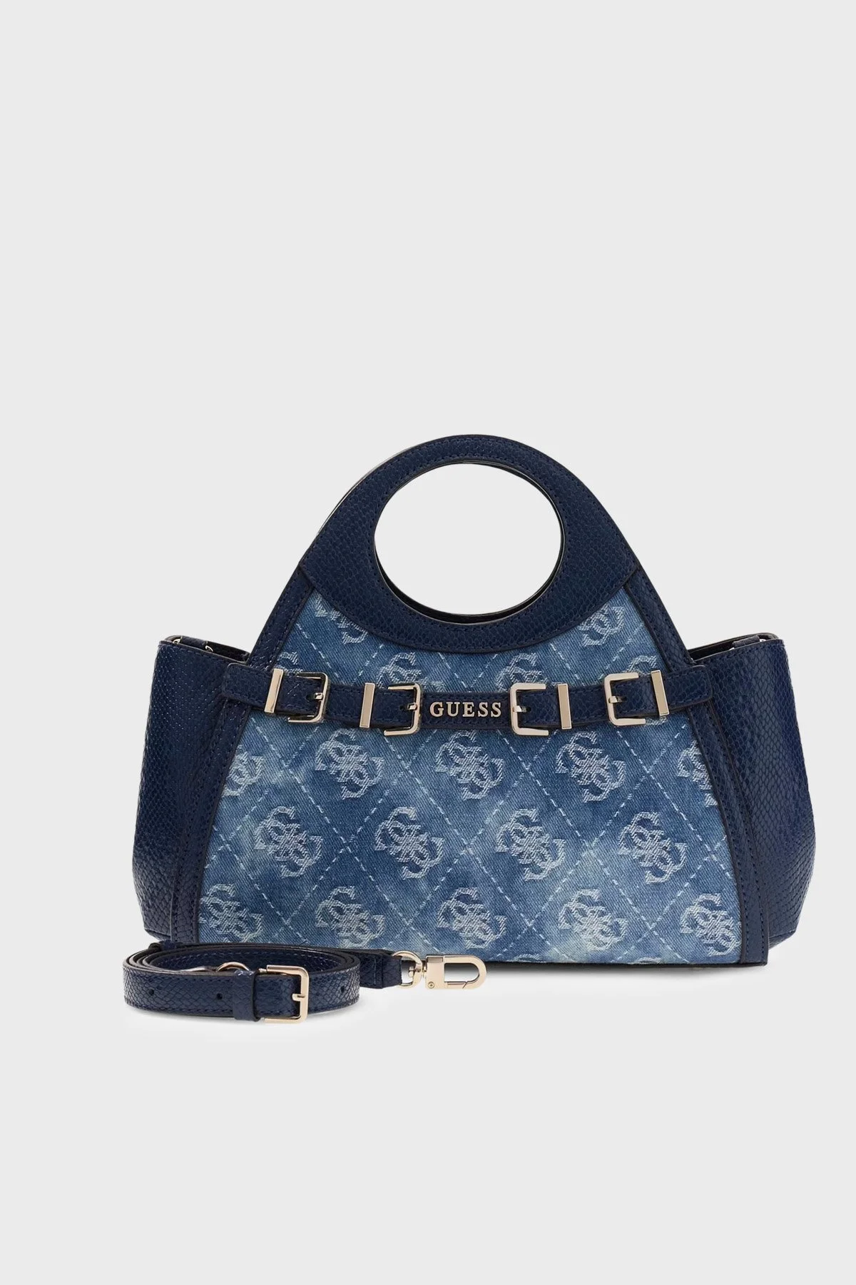 Guess Logolu Çıkarılabilir Askılı Kot HWDG9909050 Kadın Çanta HWDG99 09050 DLP LACİVERT - 1