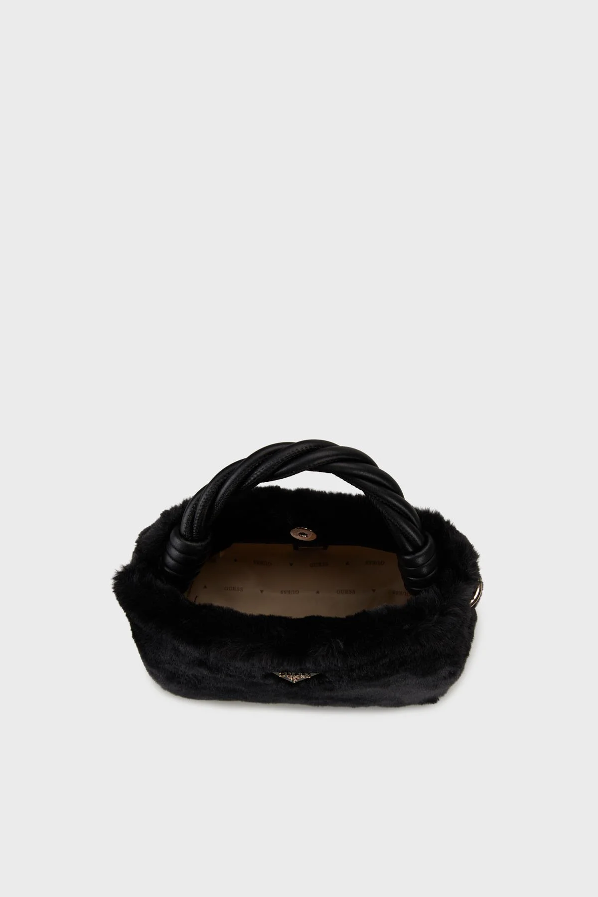 Guess Logolu Çıkarılabilir Askılı Yumuşak Tüylü HWWG8143110 Bayan Çanta HWWG81 43110 BLA SİYAH - 4