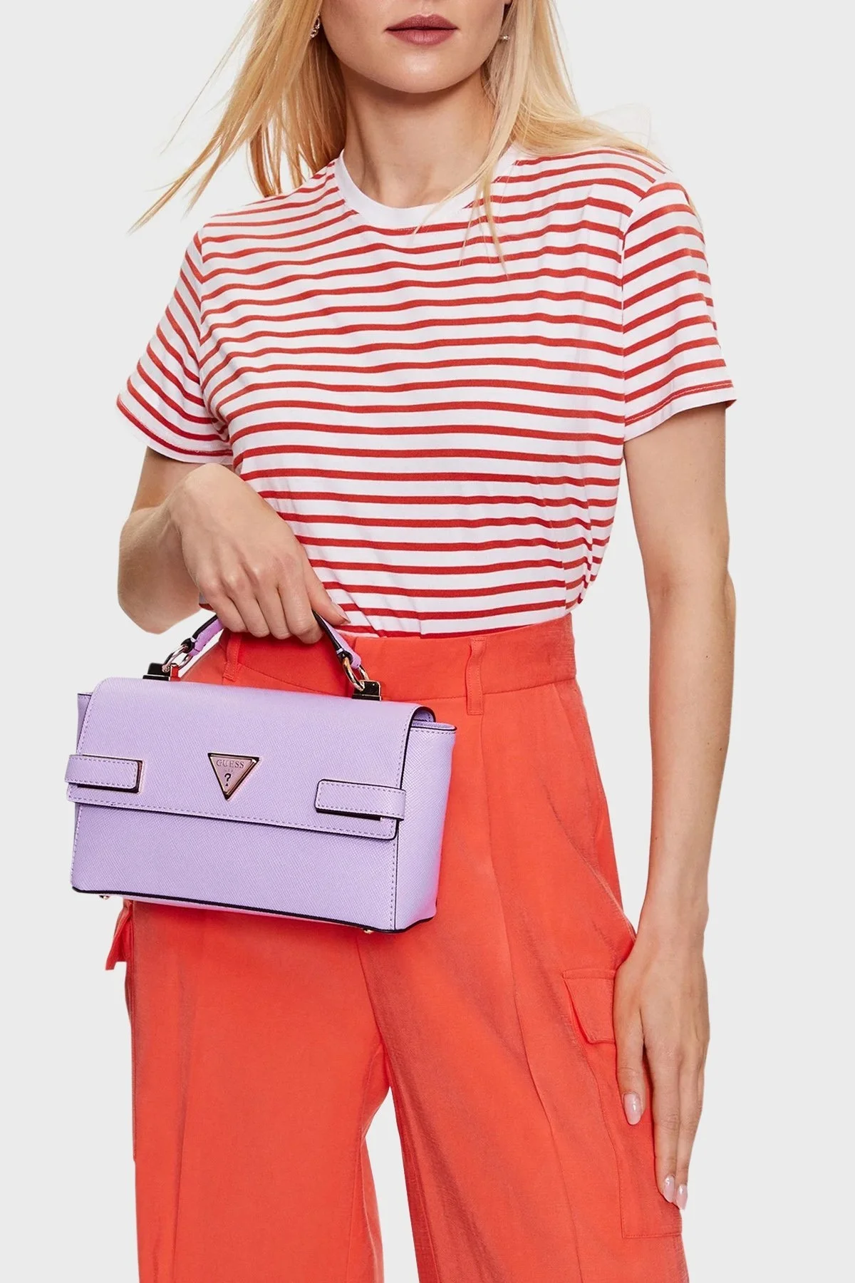Guess Logolu Çıkarılabilir Omuz Askılı Matilde Bayan Çanta HWVG8755200 LAV LİLA - 2