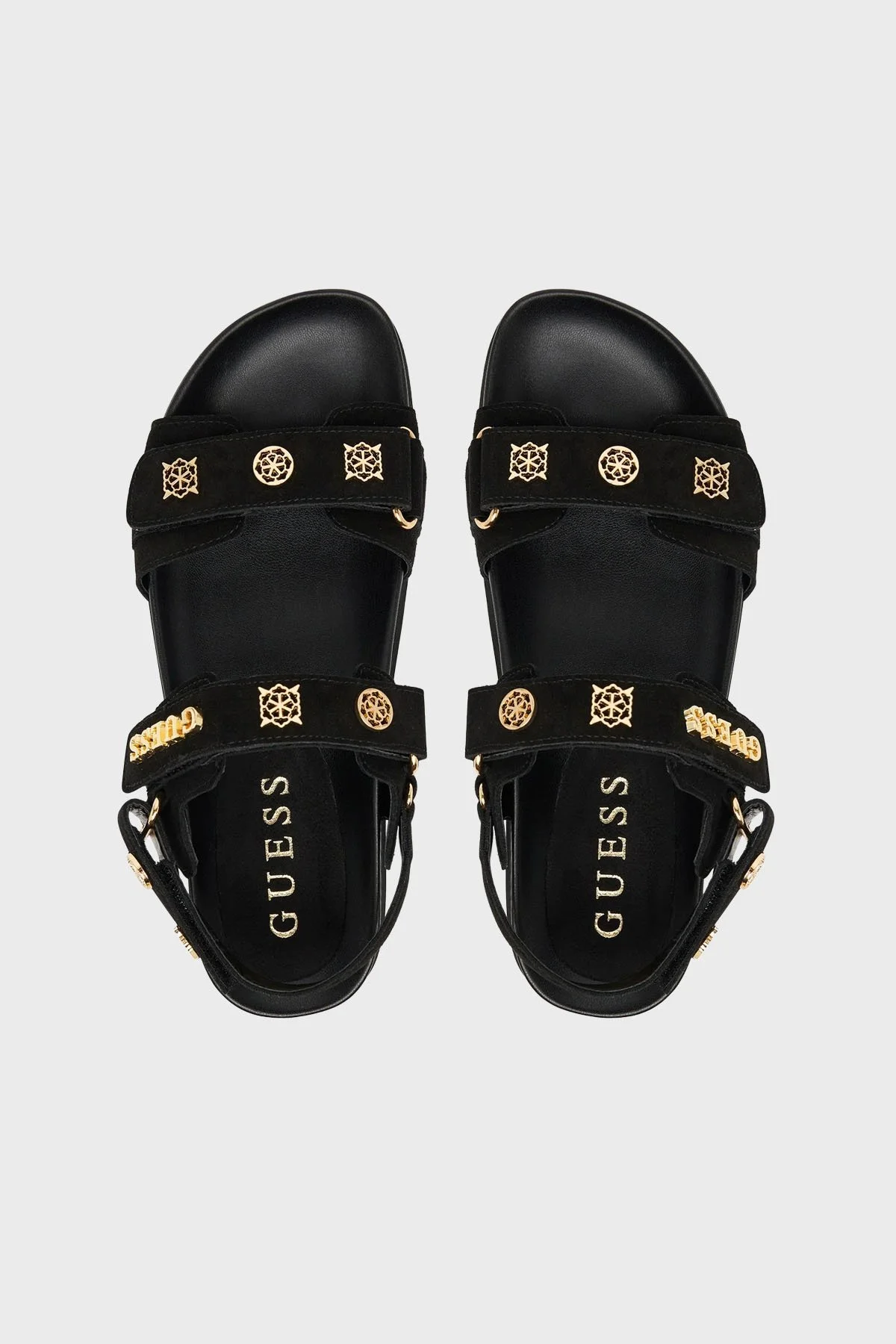 Guess Logolu Cırt Cırtlı Süet Dokulu FLPFLOESU03 Bayan Sandalet FLPFLO ESU03 BLACK SİYAH - 3