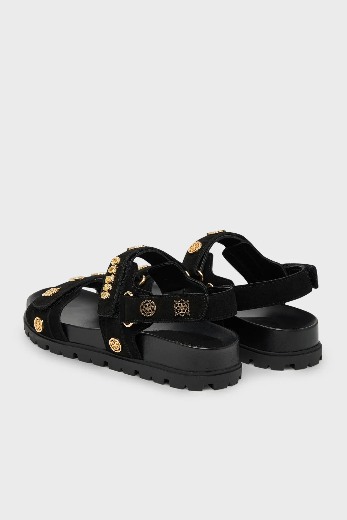 Guess Logolu Cırt Cırtlı Süet Dokulu FLPFLOESU03 Bayan Sandalet FLPFLO ESU03 BLACK SİYAH - 5