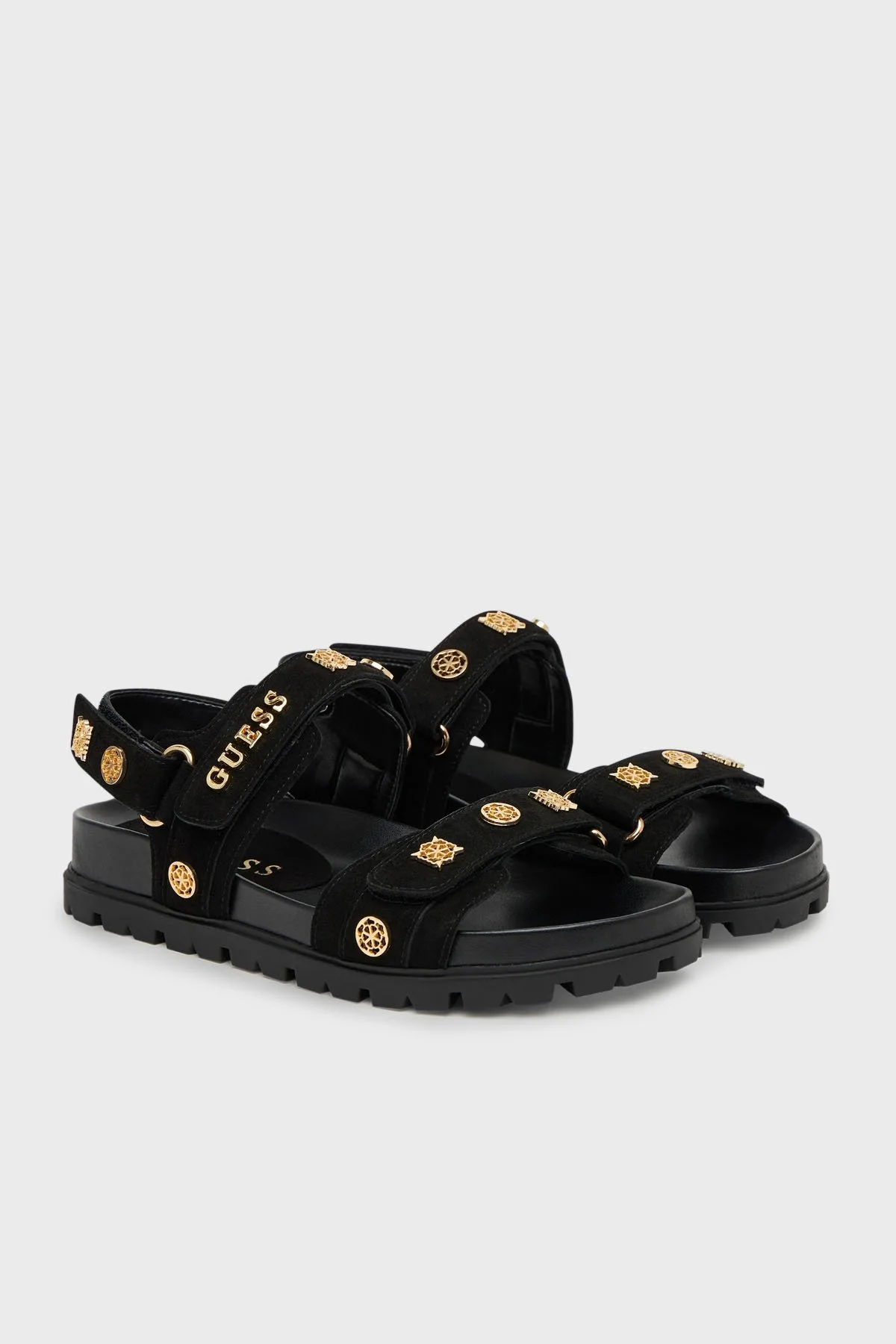 Guess Logolu Cırt Cırtlı Süet Dokulu FLPFLOESU03 Kadın Sandalet FLPFLO ESU03 BLACK SİYAH - 2