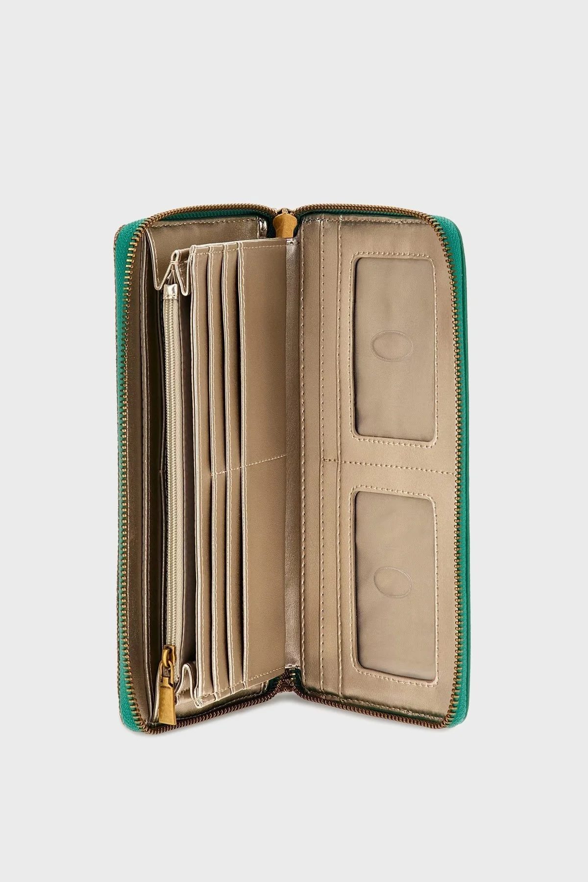 Guess Logolu Çok Bölmeli Katey Bayan Cüzdan SWJB7870630 LLF YEŞİL-KAHVE - 3