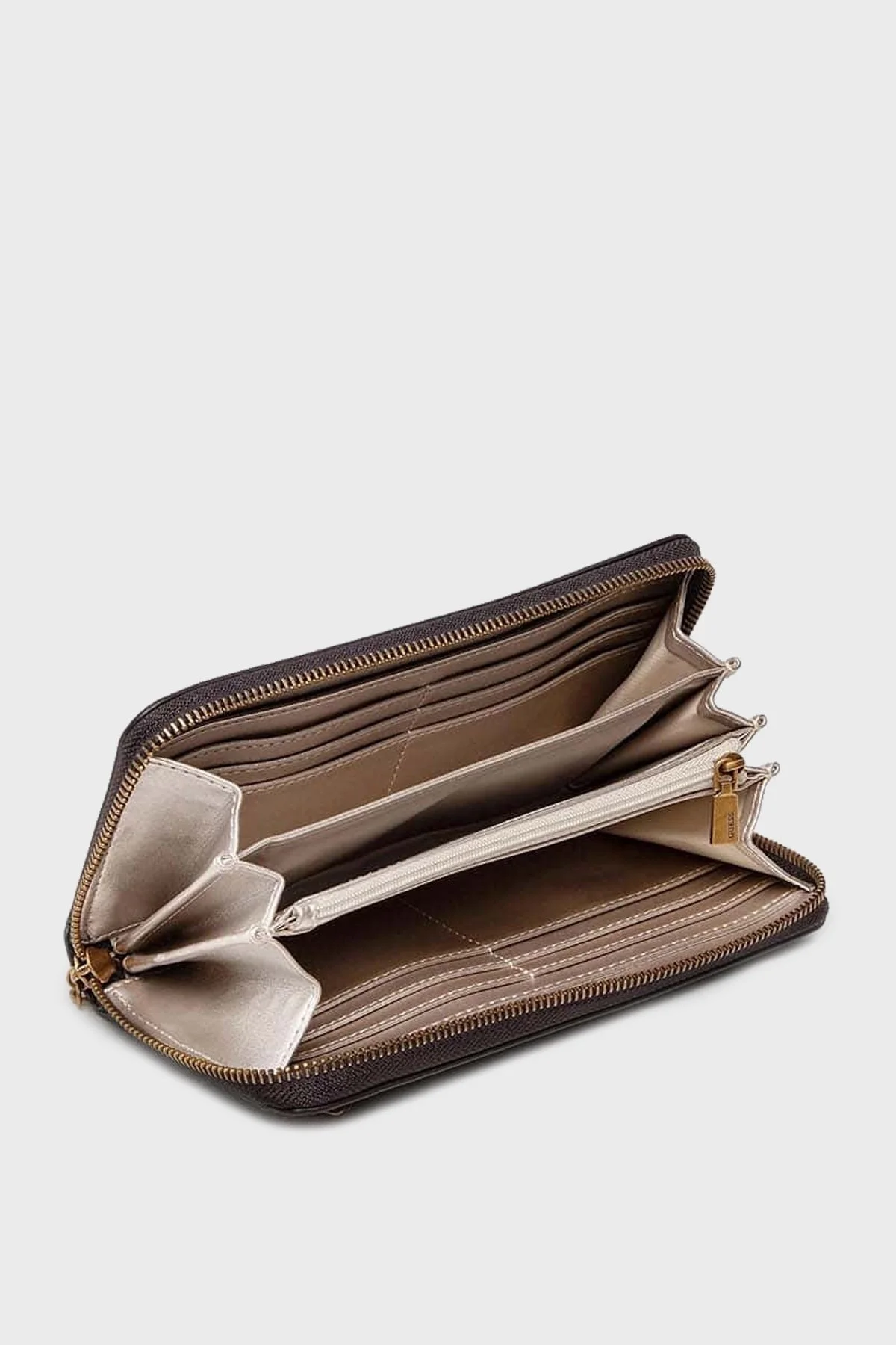 Guess Logolu Çok Bölmeli Vibe Bayan Cüzdan SWPB8658460 MLO KAHVE - 3