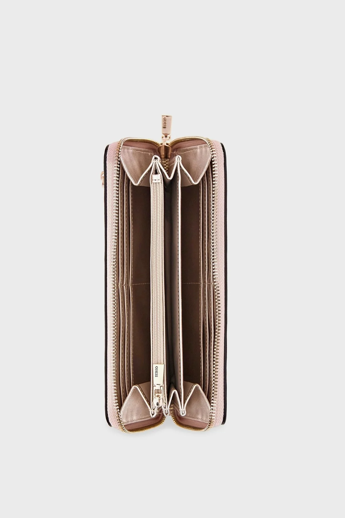 Guess Logolu Fermuarlı Çok Bölmeli Büyük Boy Abey Bayan Cüzdan SWPD8558460 PLR PUDRA - 2