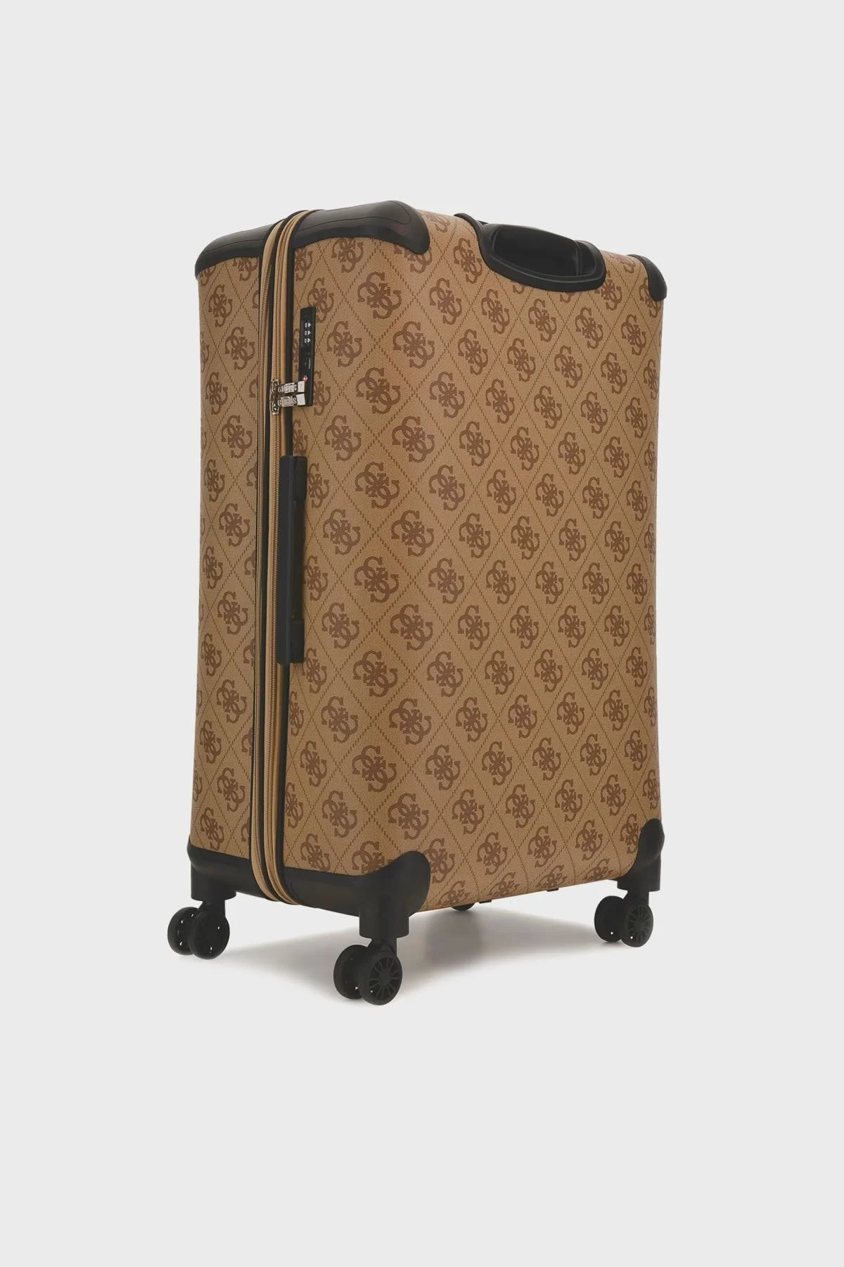 Guess Logolu Fermuarlı Şifre Kilitli Büyük Boy Berta TWB868 89880 Bayan Valiz TWB86889880 LGW KAHVE - 2