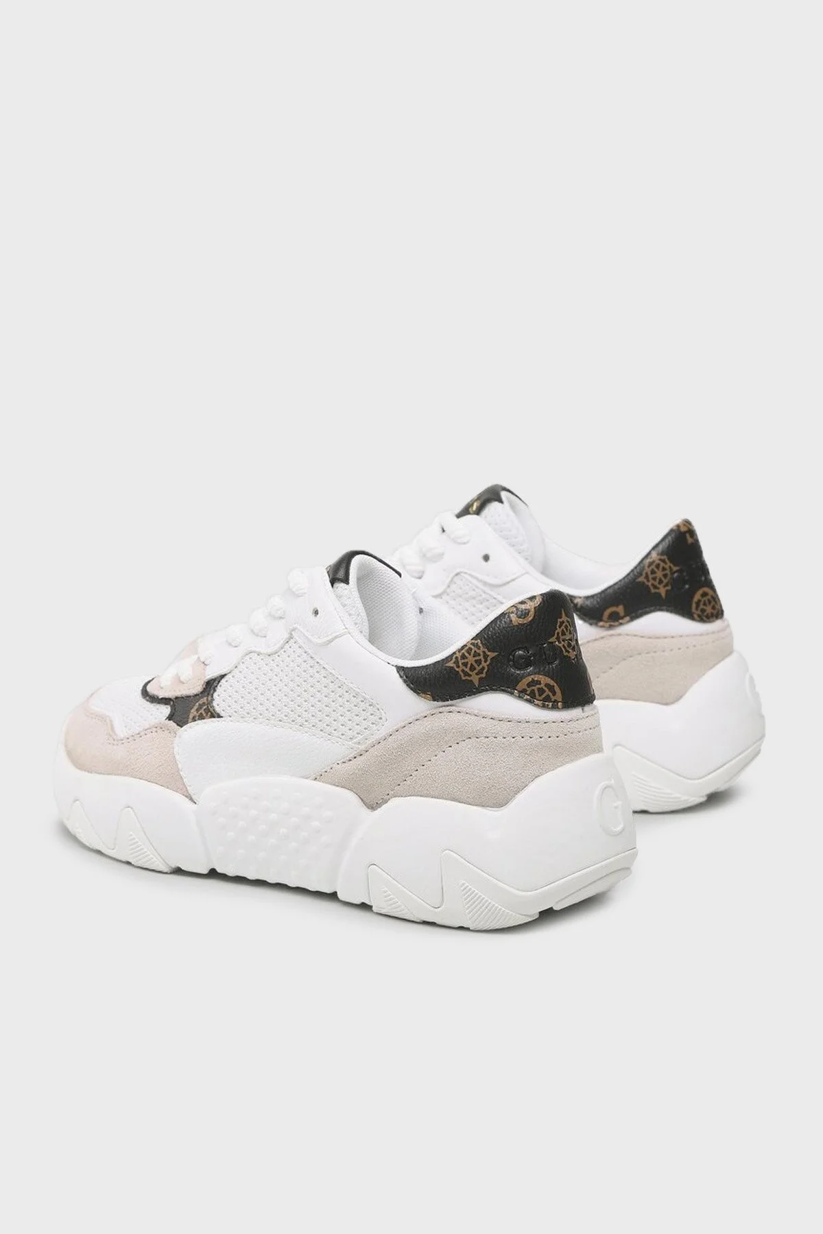 Guess Logolu Goldon Kalın Tabanlı Hakiki Deri Sneaker Bayan Ayakkabı FL5GLD FAL12 WHIBR BEYAZ - 3