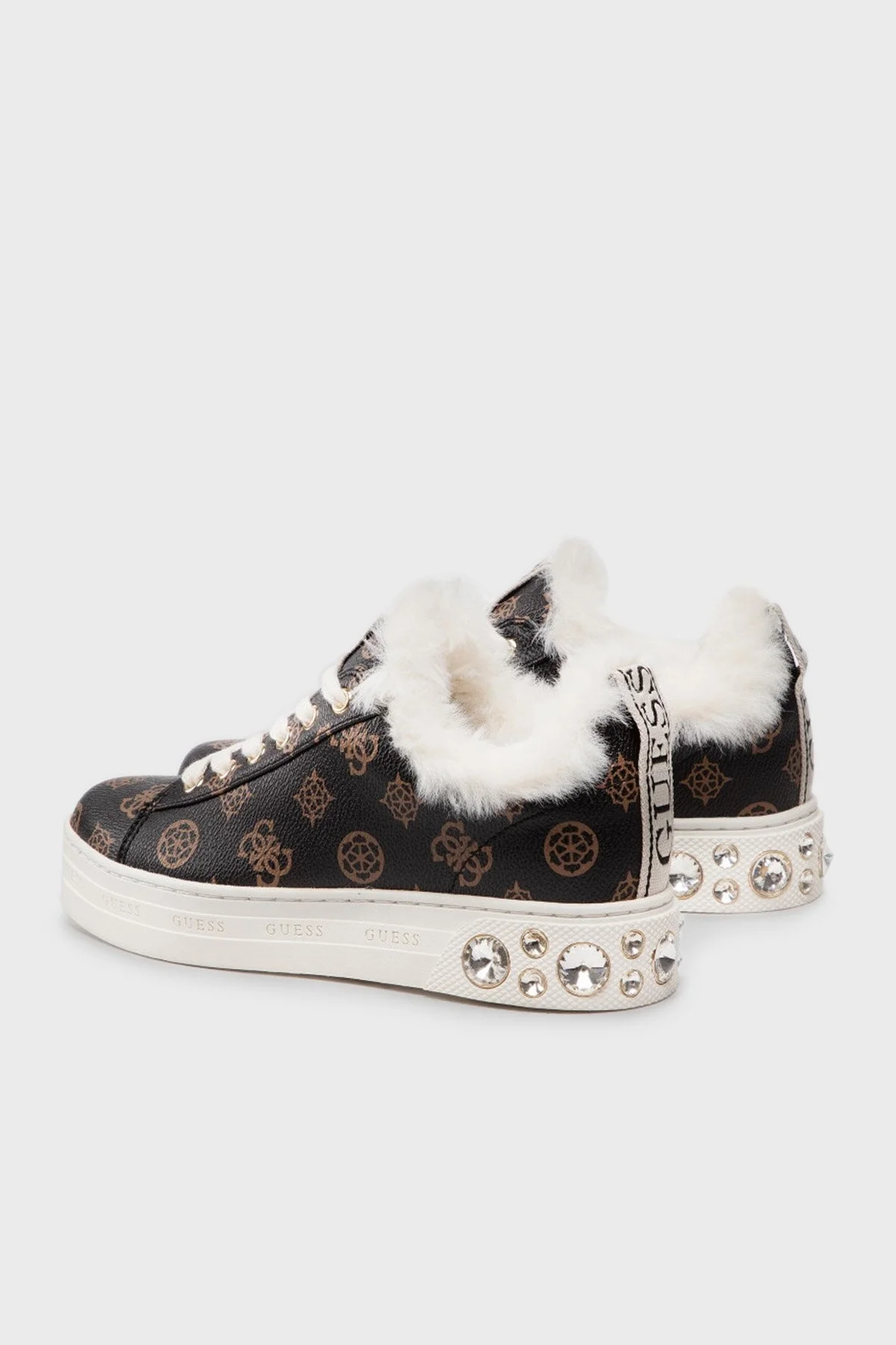 Guess Logolu İçi Kürklü Rivet5 Bayan Ayakkabı FL8RV5 FAL12 BROCR SİYAH - 3