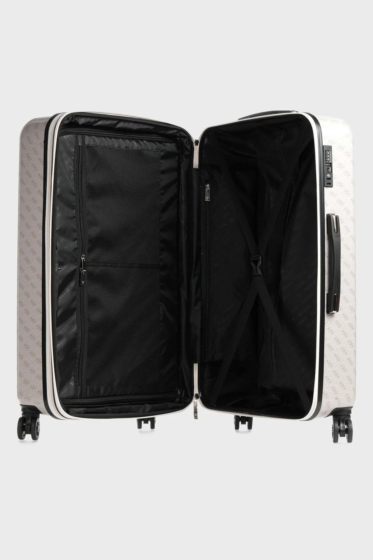 Guess Logolu Jesco Büyük Boy Bayan Valiz TWH83899880 DOV GRİ - 3