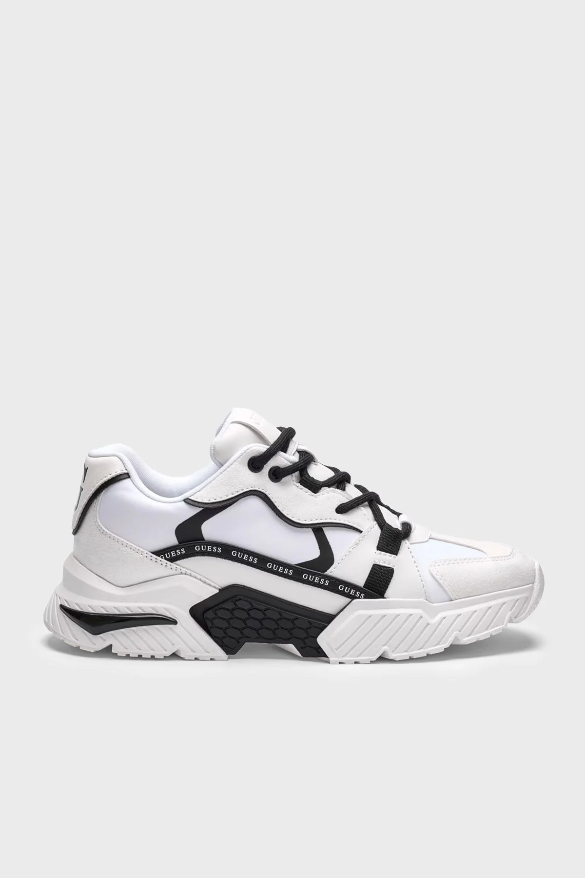 Guess Logolu Kalın Taban Sneaker FLJCR6ELE12 Kadın Ayakkabı FLJCR6 ELE12 WHBLK BEYAZ-SİYAH - 1